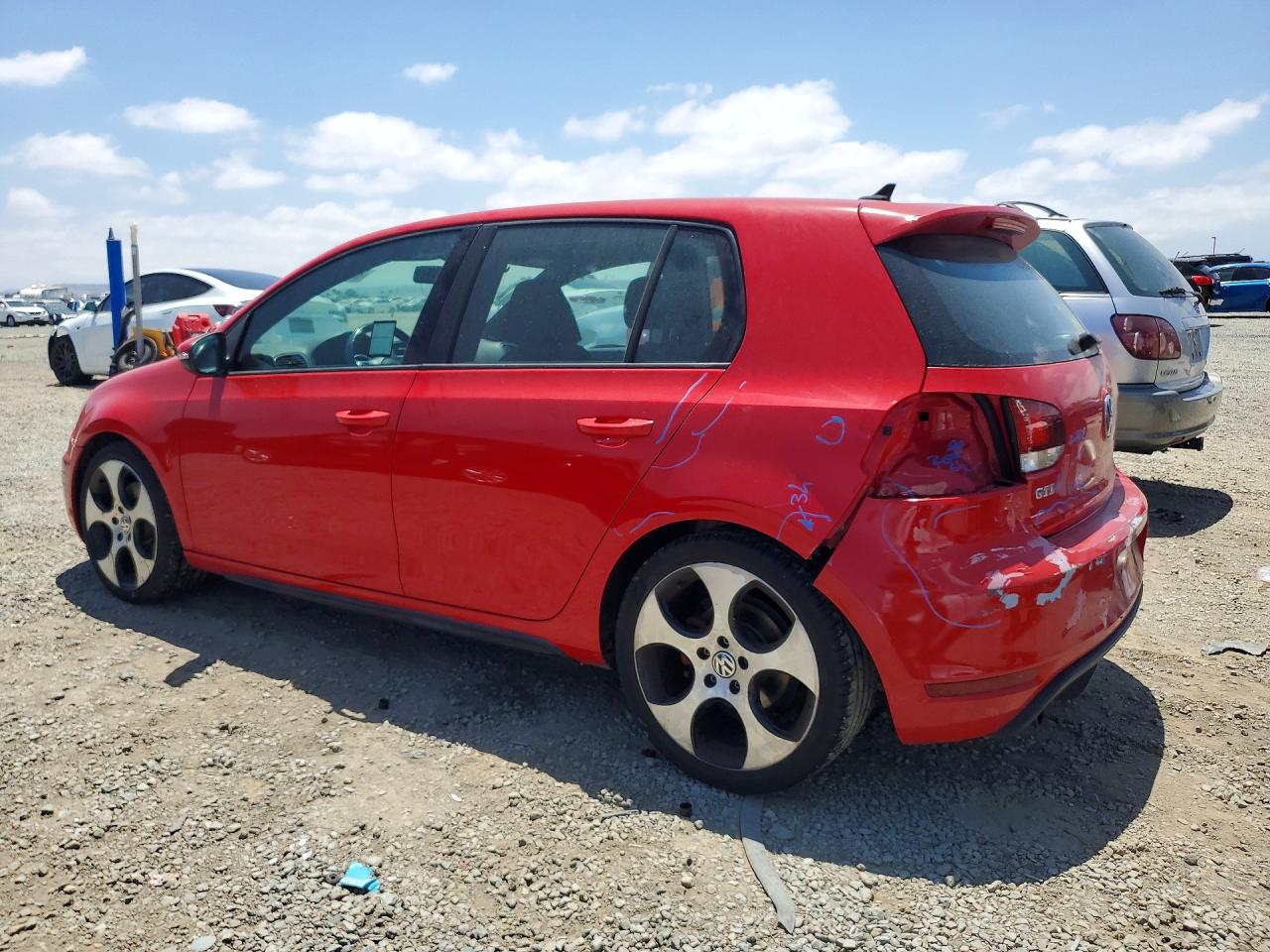 2012 Volkswagen Gti 4d 2.0t Ab Red vin: WVWHD7AJ9CW349568