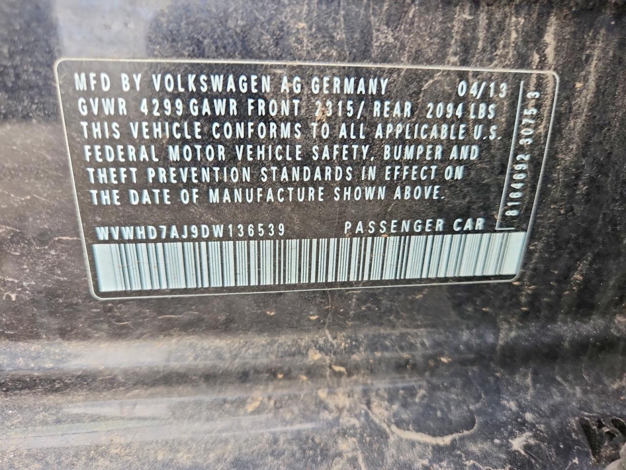 2013 Volkswagen Gti Черный vin: WVWHD7AJ9DW136539