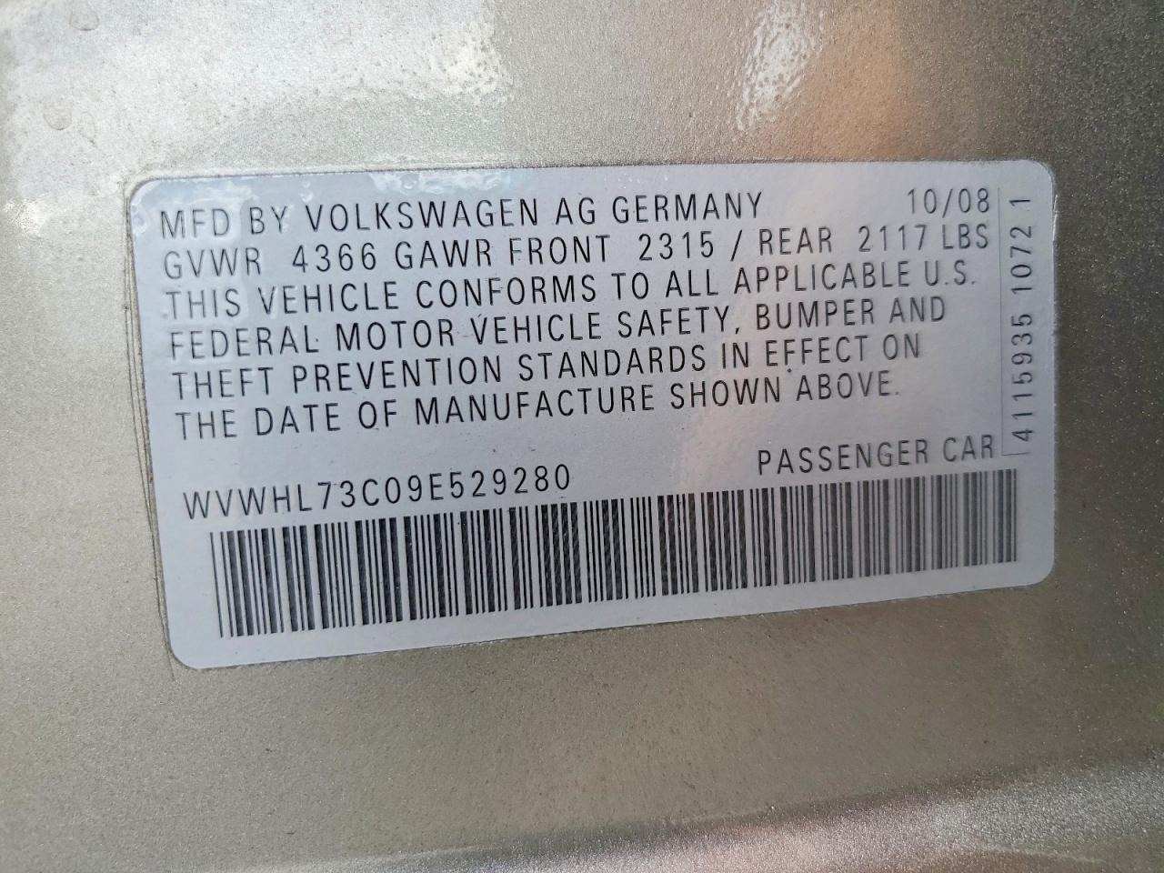 2009 Volkswagen Cc Luxury Желто-коричневый vin: WVWHL73C09E529280