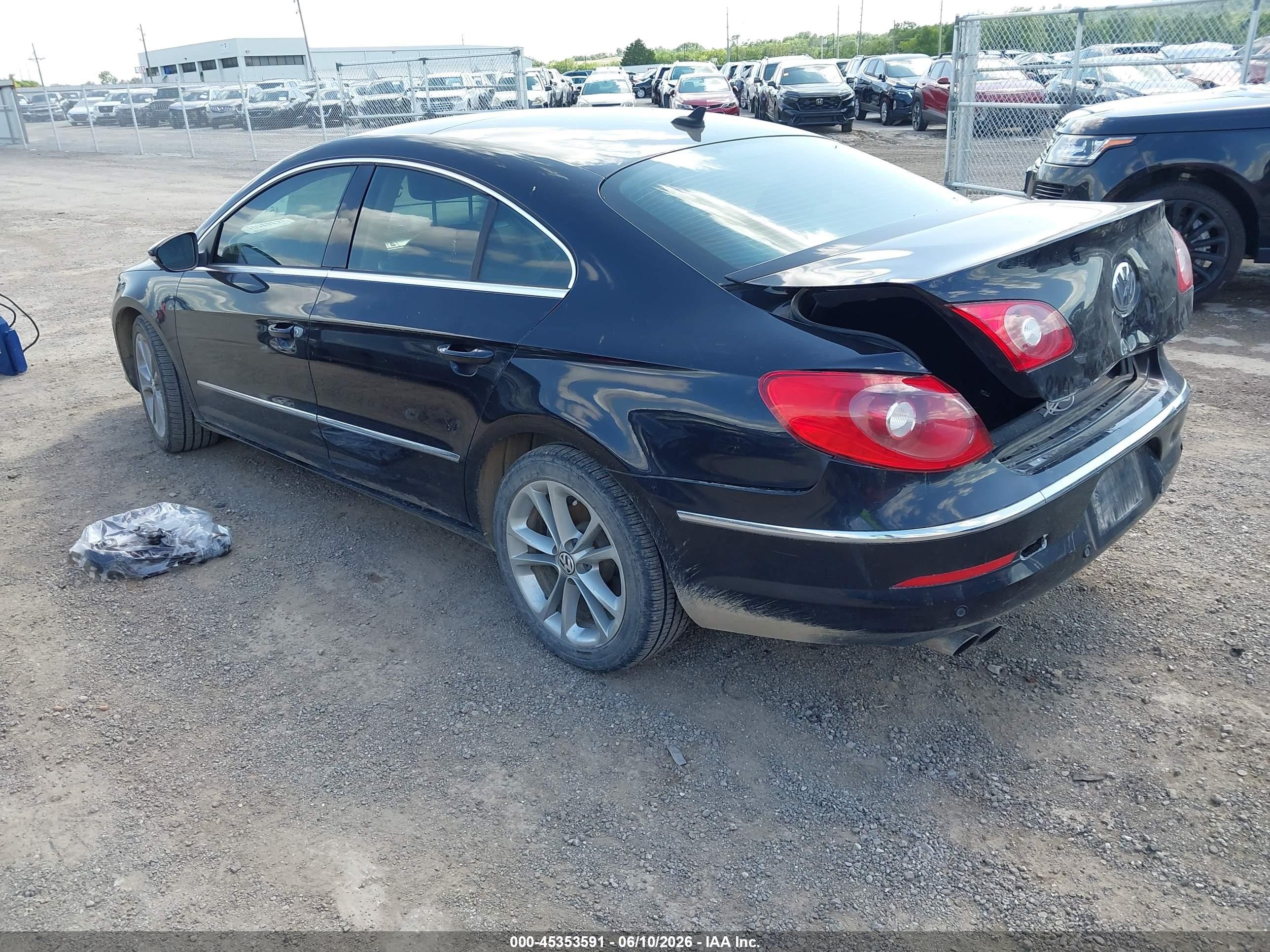 2009 Volkswagen Cc Luxury Black vin: WVWHL73C79E566455