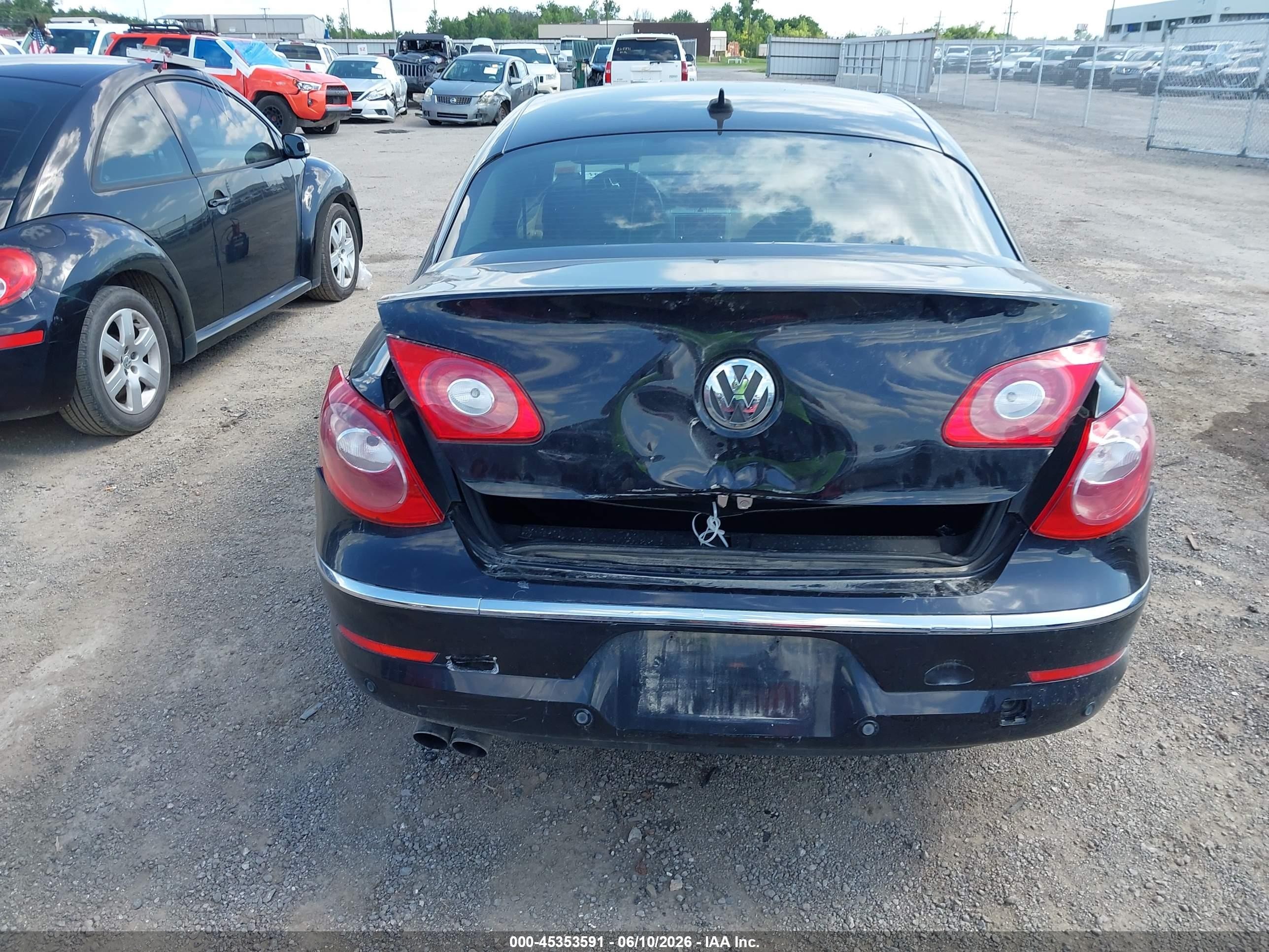 2009 Volkswagen Cc Luxury Black vin: WVWHL73C79E566455