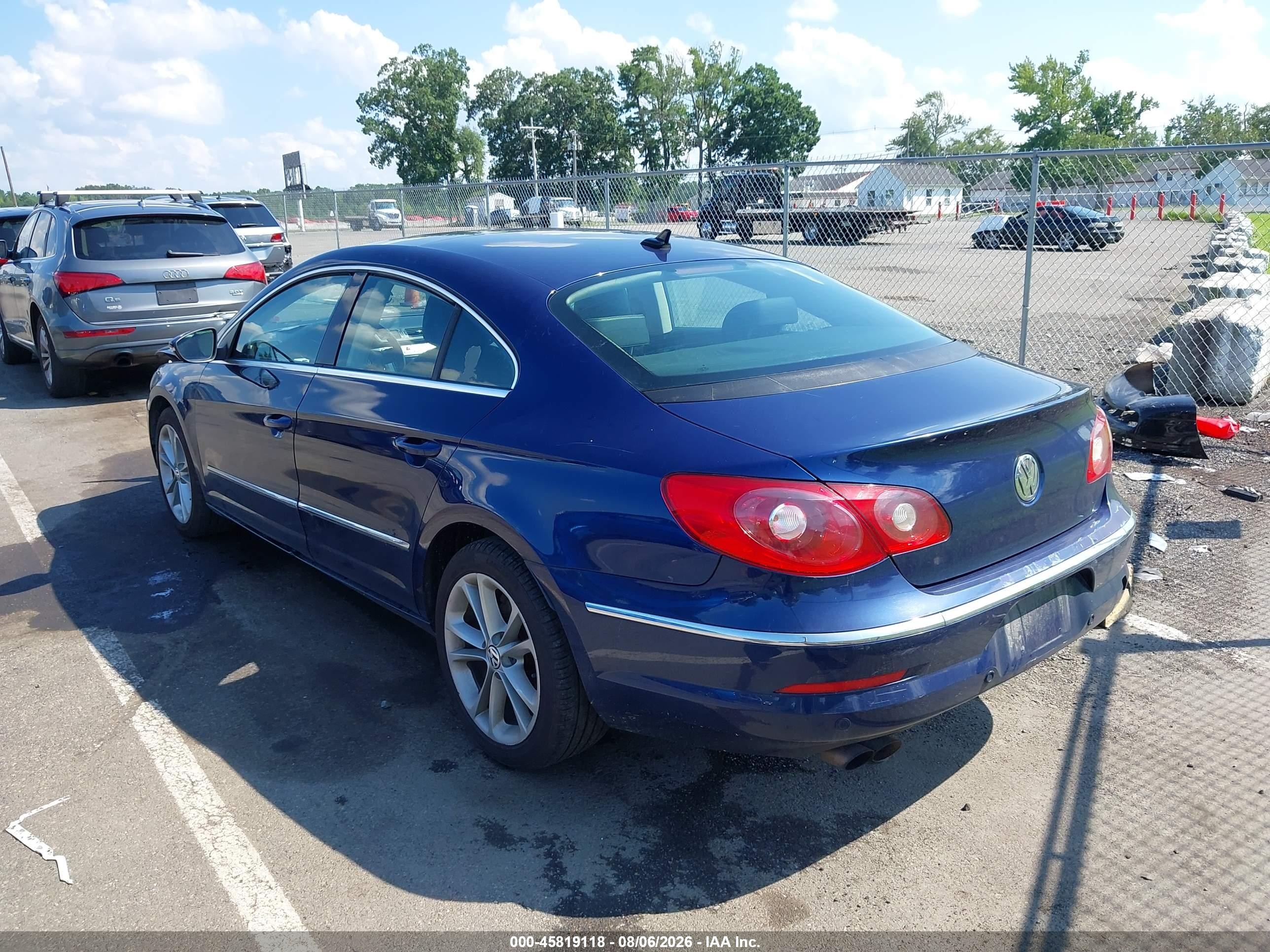 2009 Volkswagen Cc Luxury Blue vin: WVWHL73C89E523663
