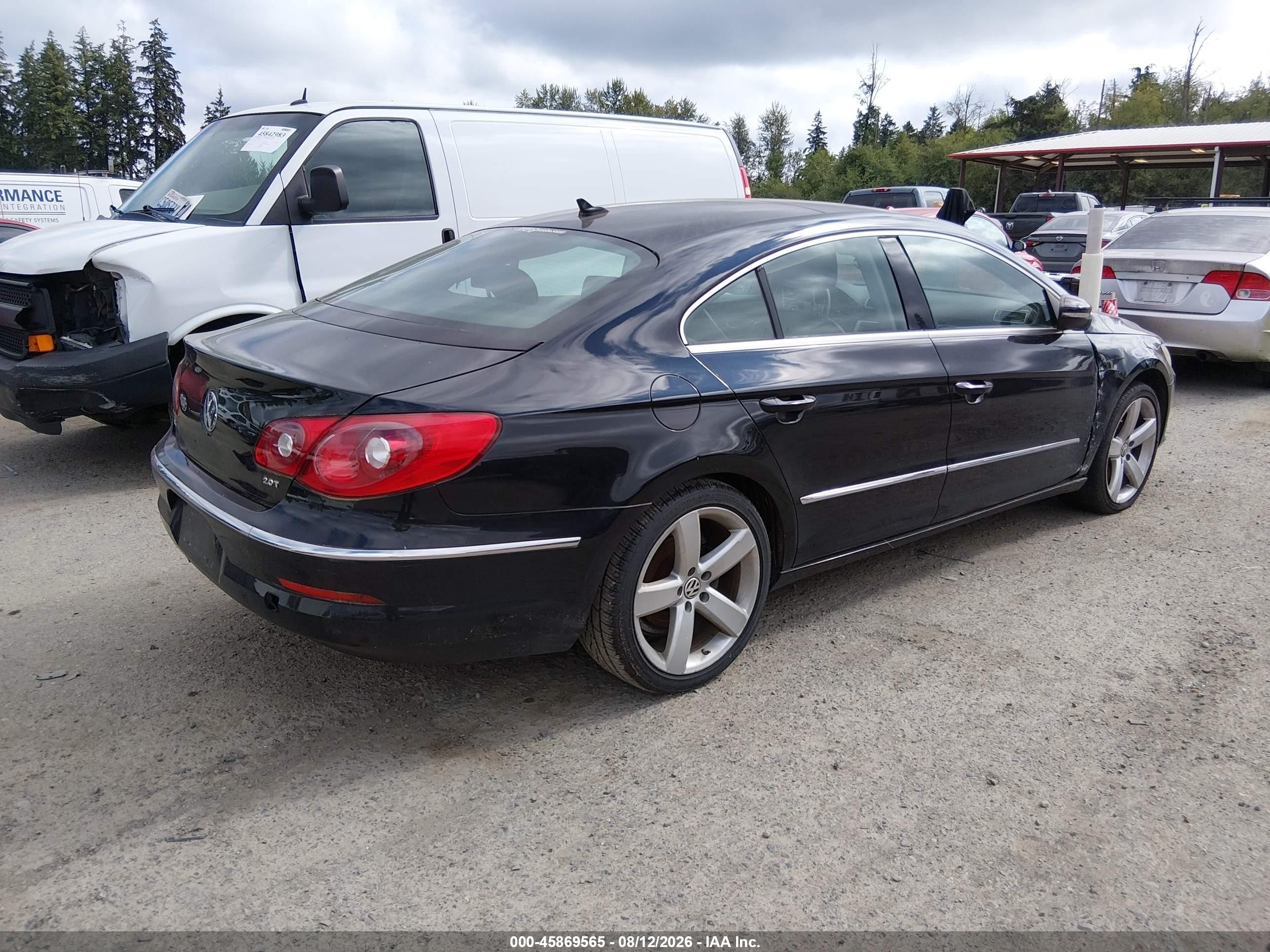 2012 Volkswagen Cc Lux Plus Black vin: WVWHN7AN5CE530785