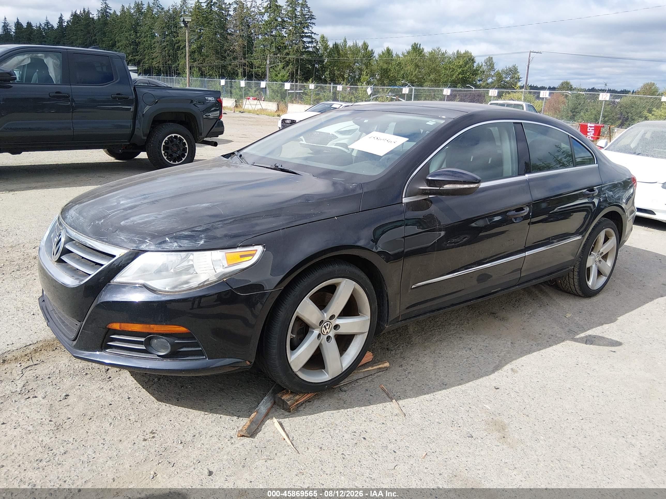 2012 Volkswagen Cc Lux Plus Black vin: WVWHN7AN5CE530785