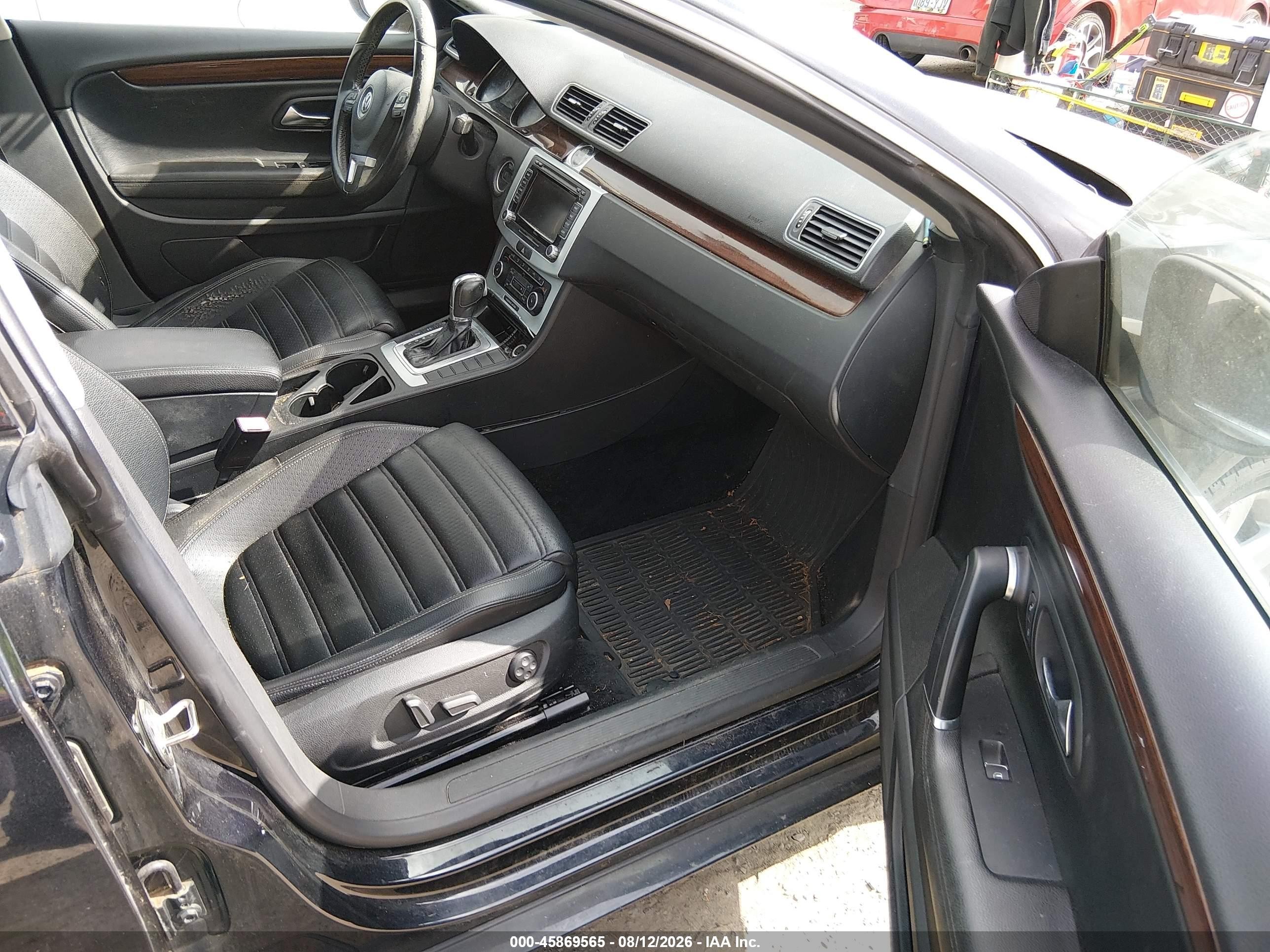 2012 Volkswagen Cc Lux Plus Black vin: WVWHN7AN5CE530785