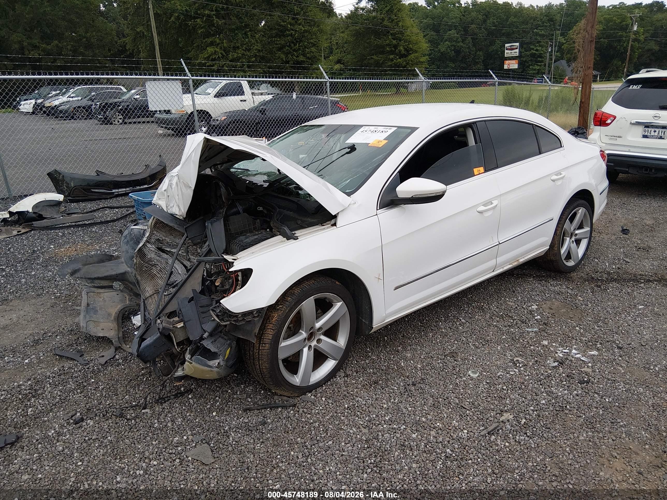 2012 Volkswagen Cc Lux White vin: WVWHN7AN8CE515956