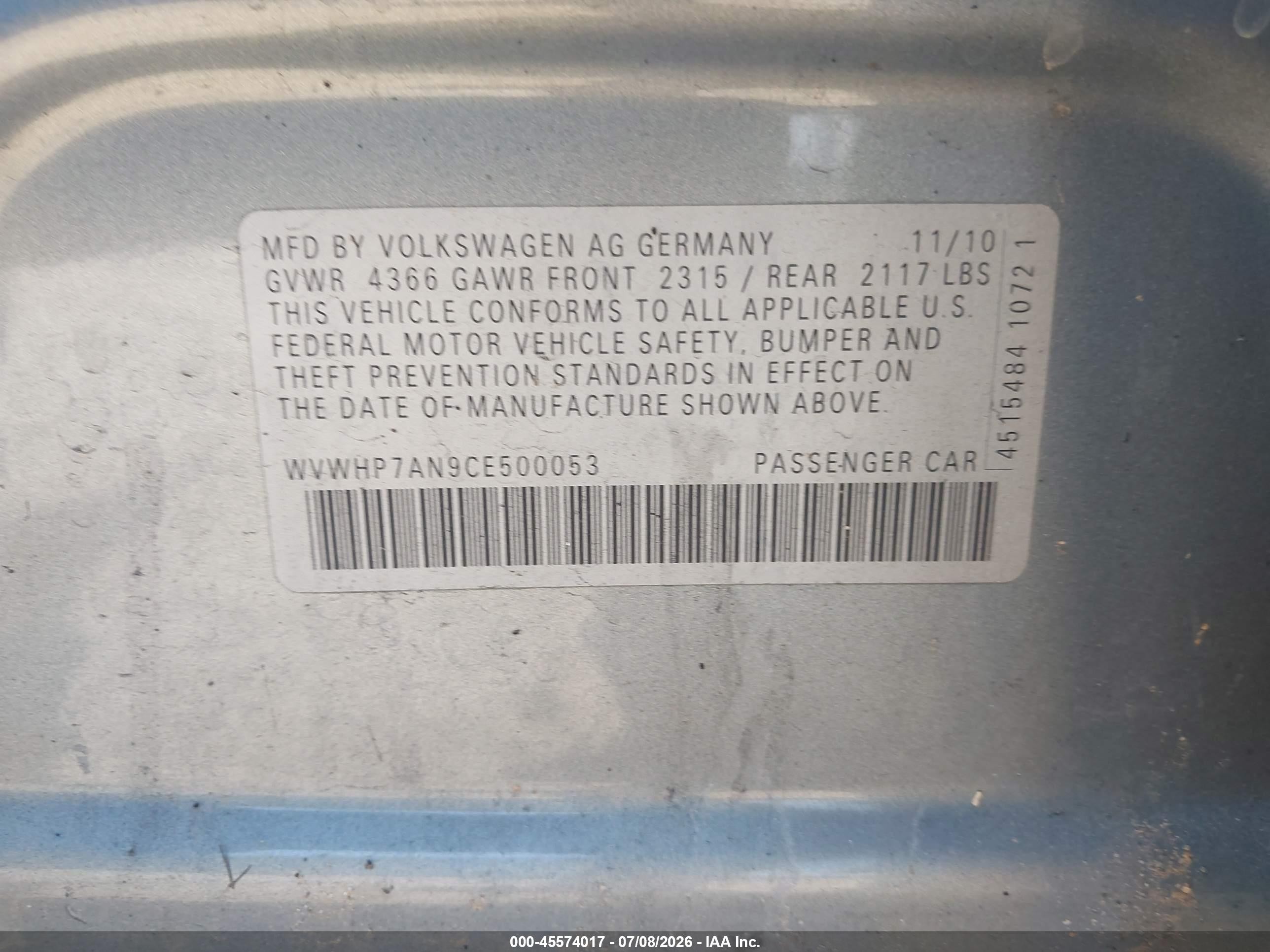 2012 Volkswagen Cc Lux Gray vin: WVWHP7AN9CE500053