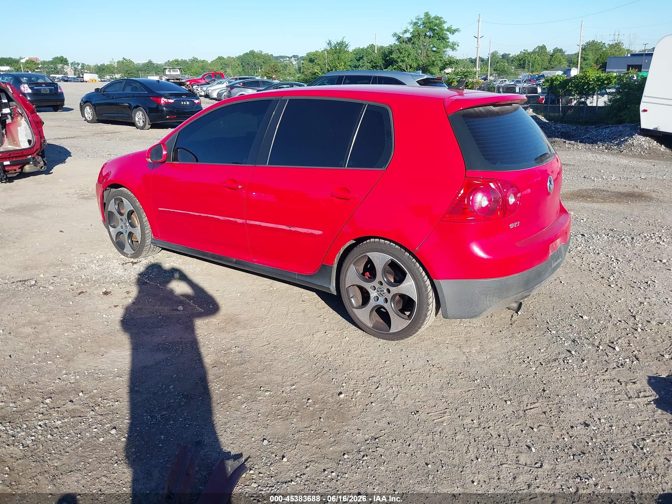 2009 Volkswagen Gti 4-door Red vin: WVWHV71K19W123443
