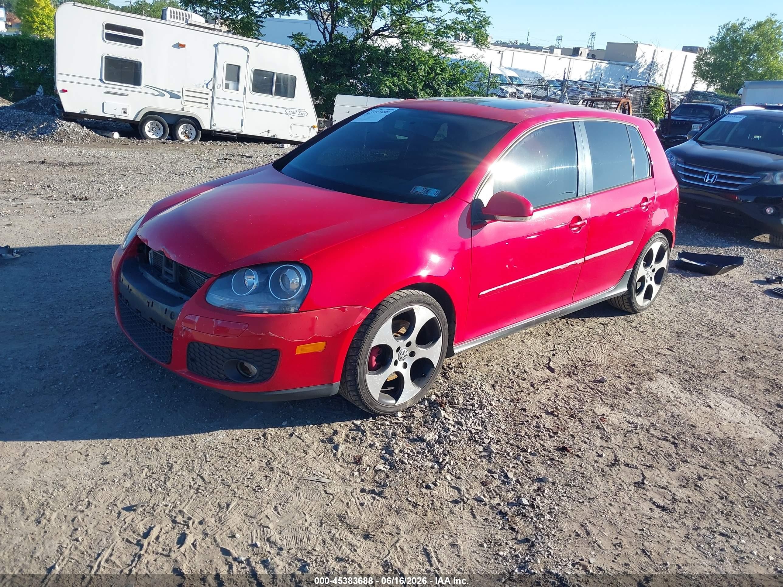 2009 Volkswagen Gti 4-door Red vin: WVWHV71K19W123443