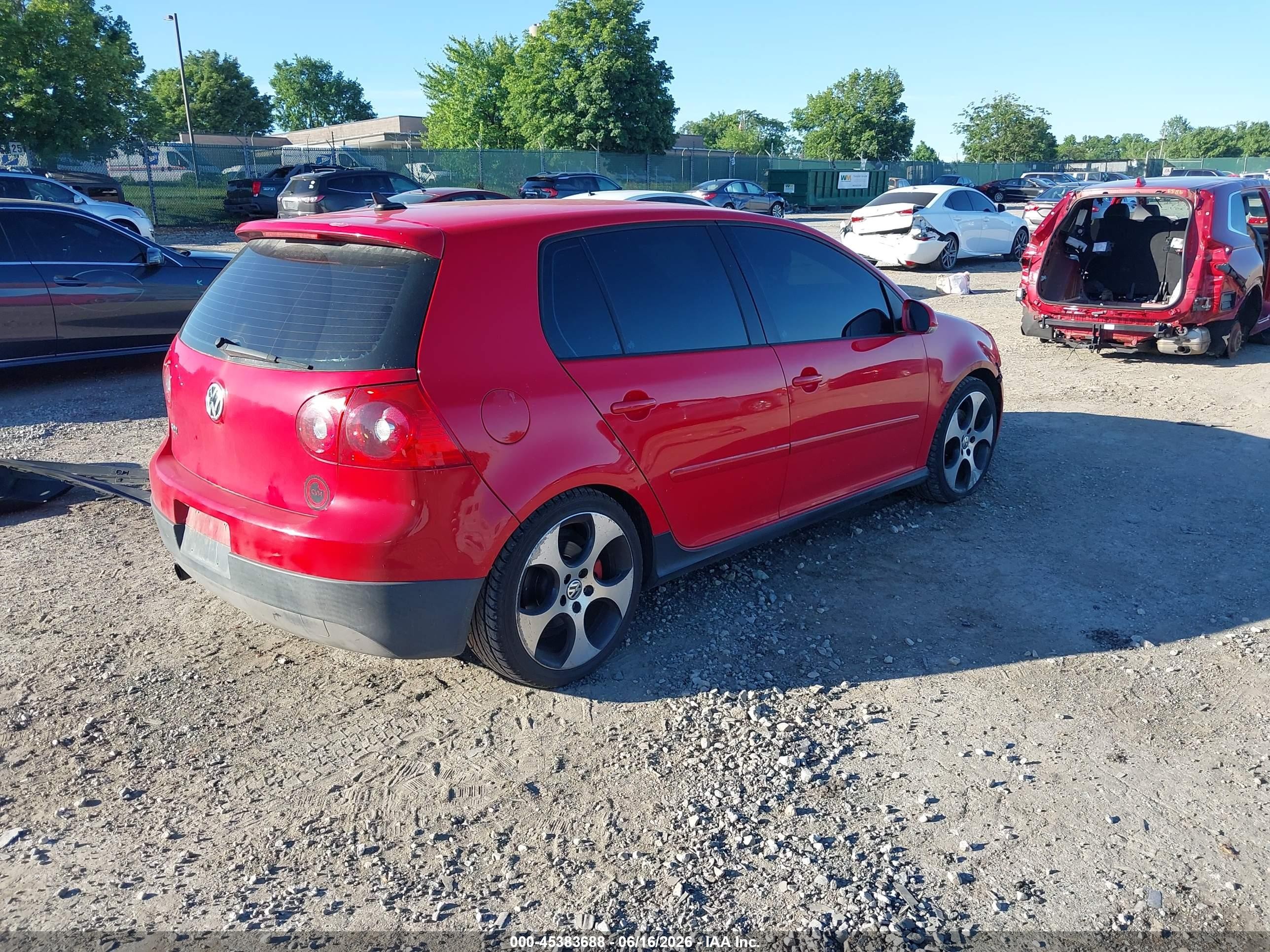 2009 Volkswagen Gti 4-door Red vin: WVWHV71K19W123443