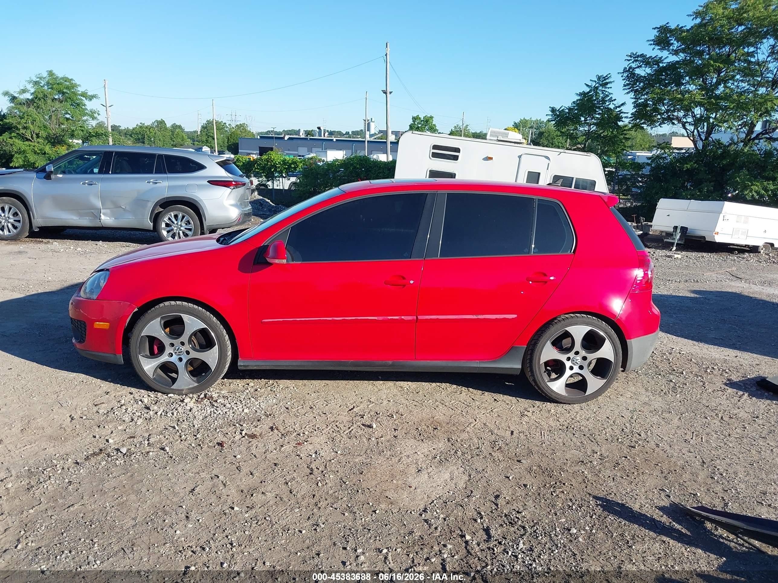 2009 Volkswagen Gti 4-door Red vin: WVWHV71K19W123443