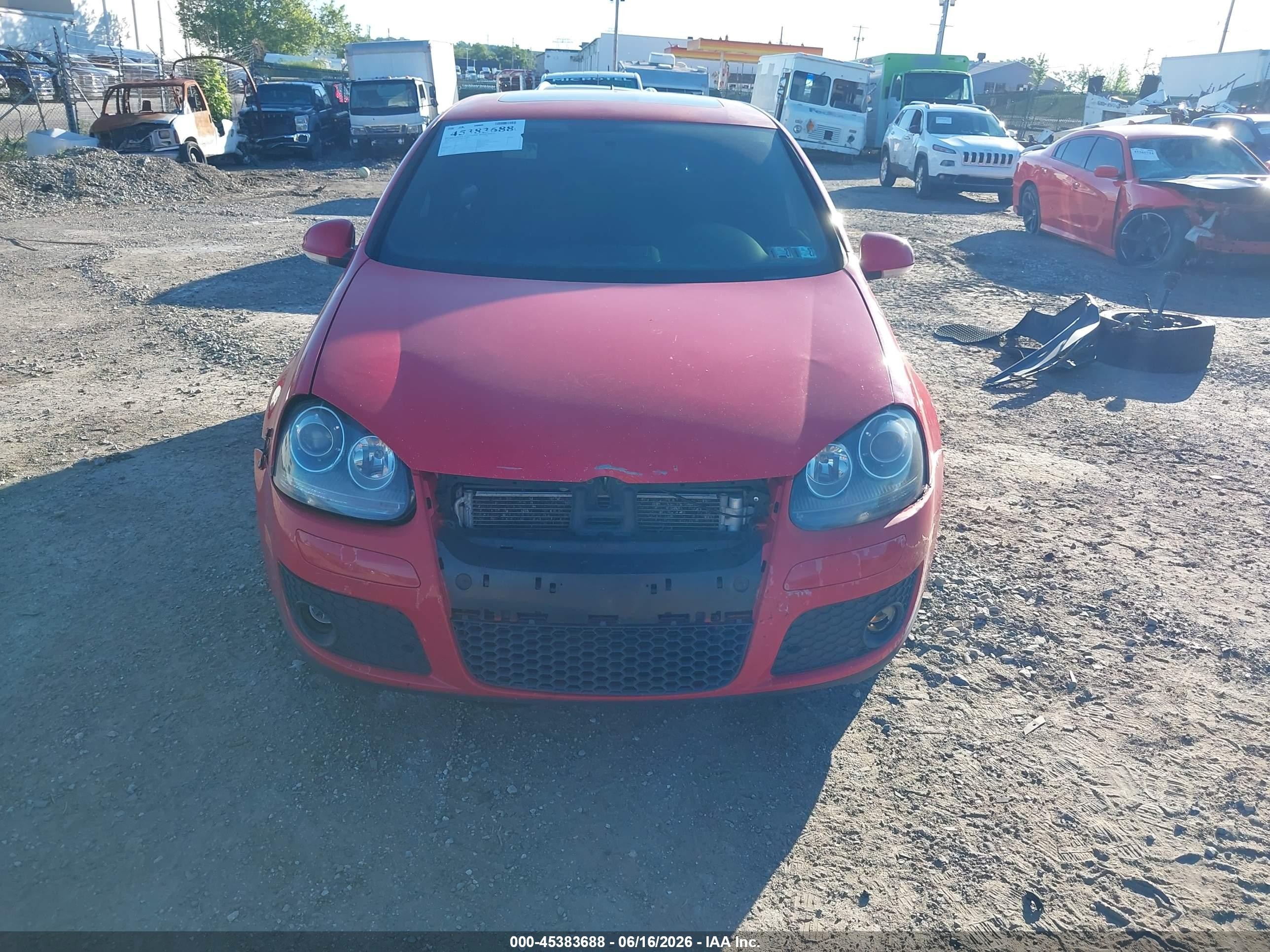 2009 Volkswagen Gti 4-door Red vin: WVWHV71K19W123443