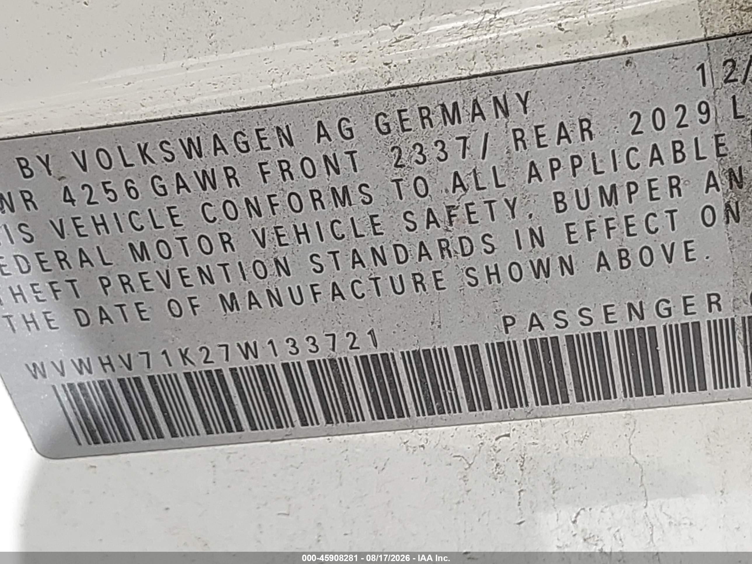 2007 Volkswagen Gti 4-door (a6) White vin: WVWHV71K27W133721