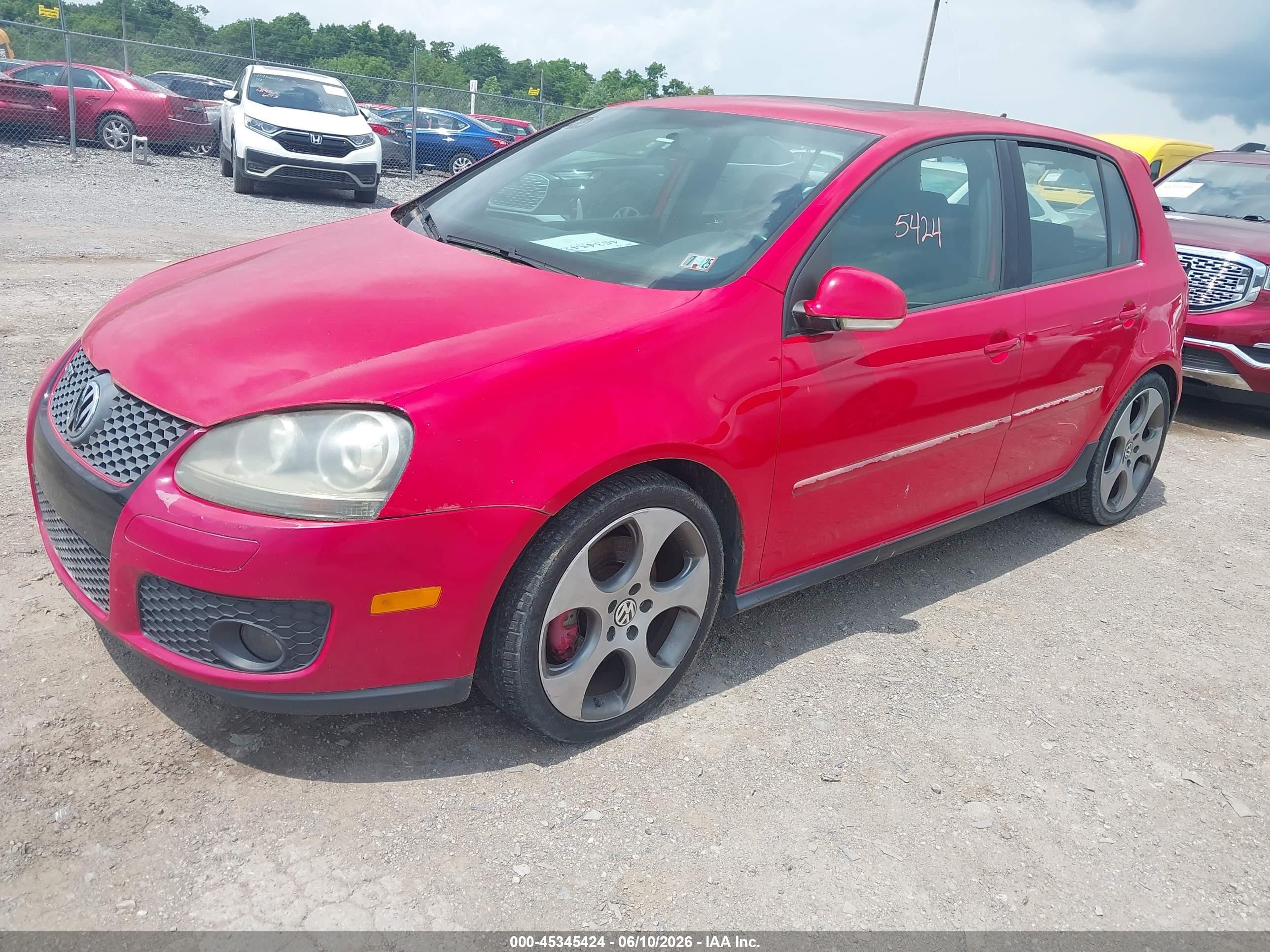 2009 Volkswagen Gti 4-door Red vin: WVWHV71K89W119499