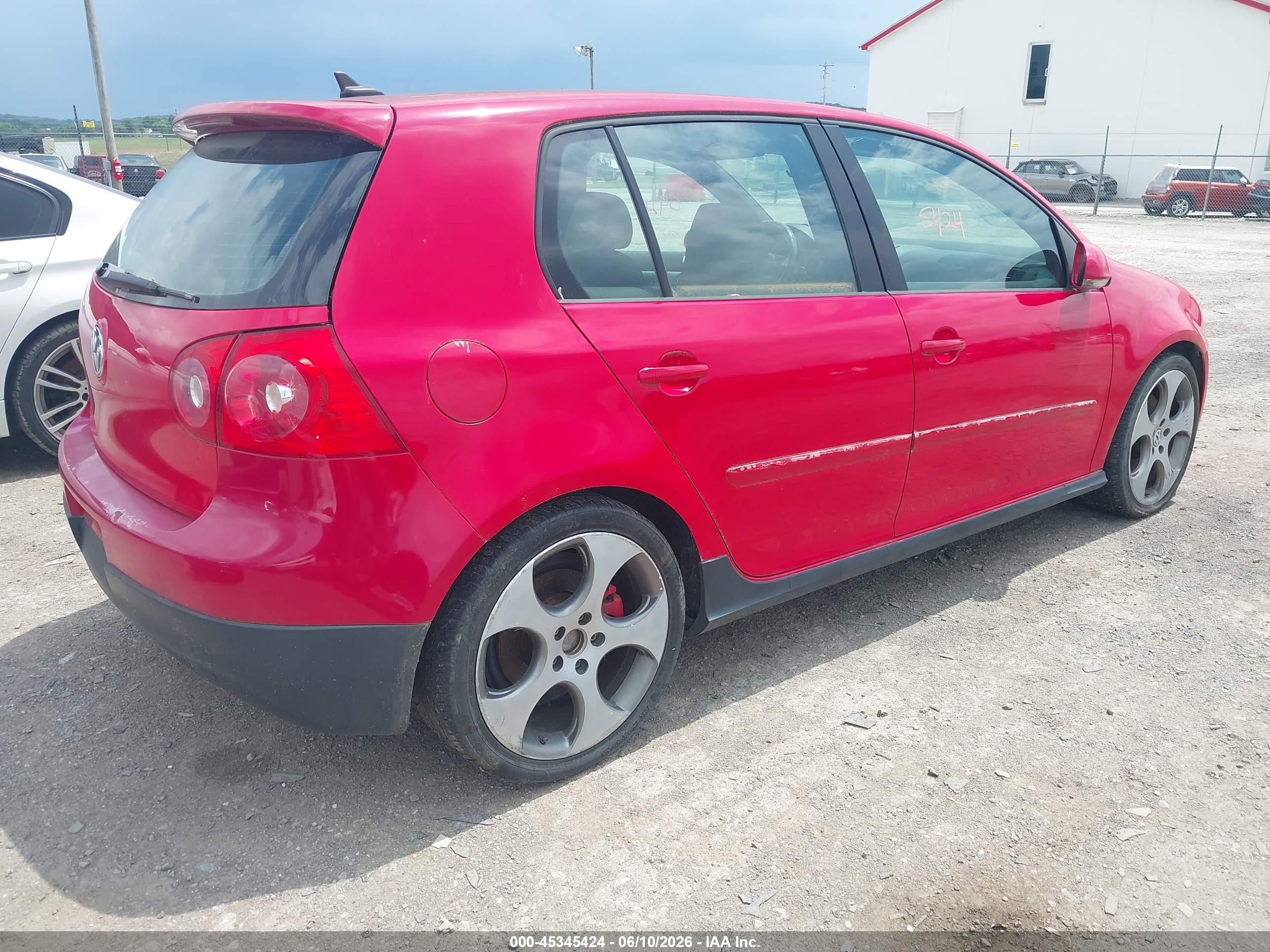 2009 Volkswagen Gti 4-door Red vin: WVWHV71K89W119499