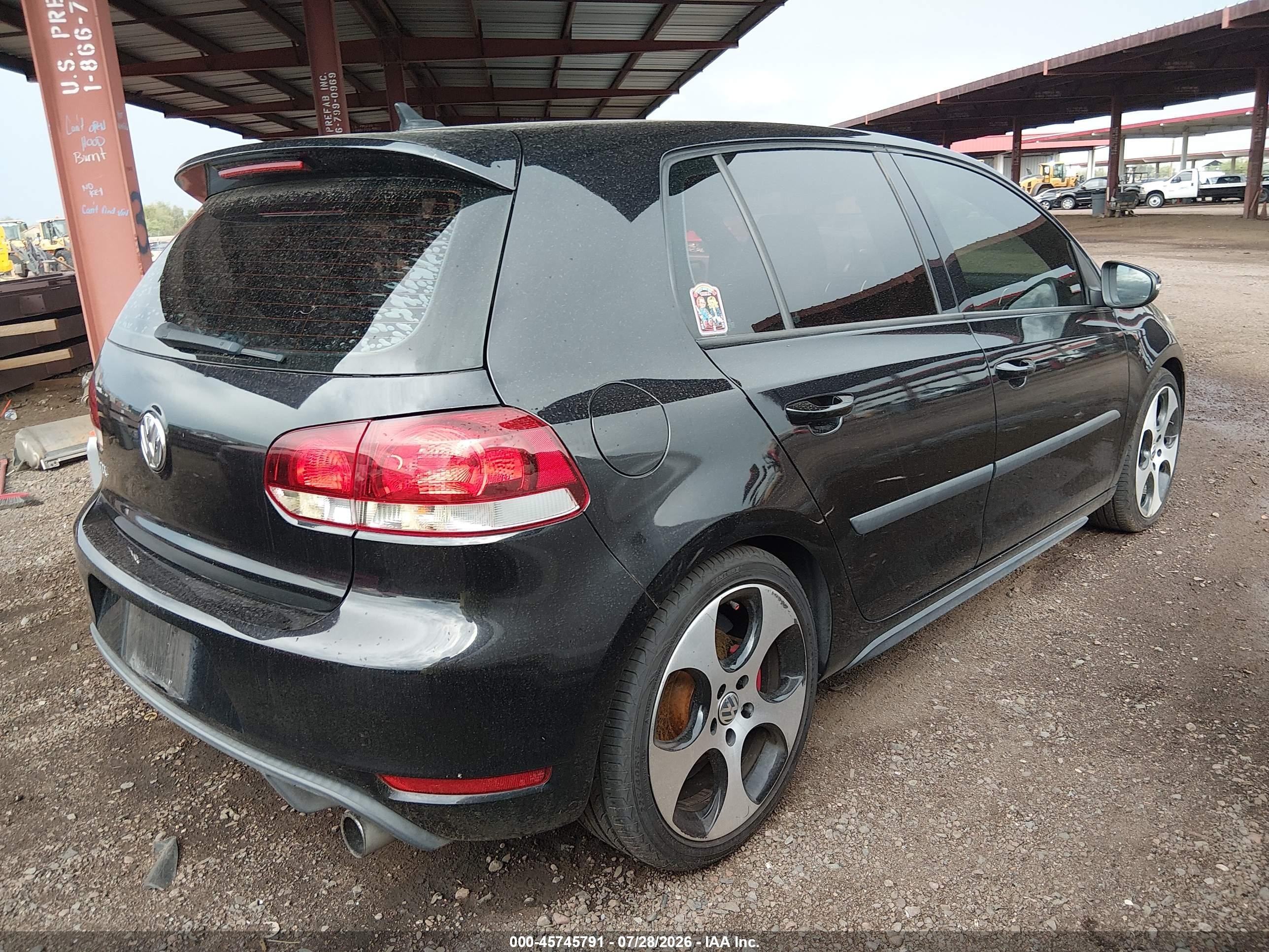 2010 Volkswagen Gti 4-door Black vin: WVWHV7AJ0AW236912