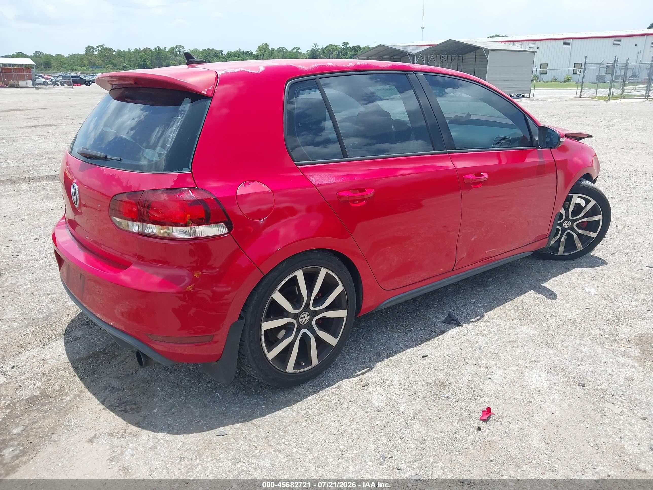 2012 Volkswagen Gti 4-door Autobahn Red vin: WVWHV7AJ0CW023347
