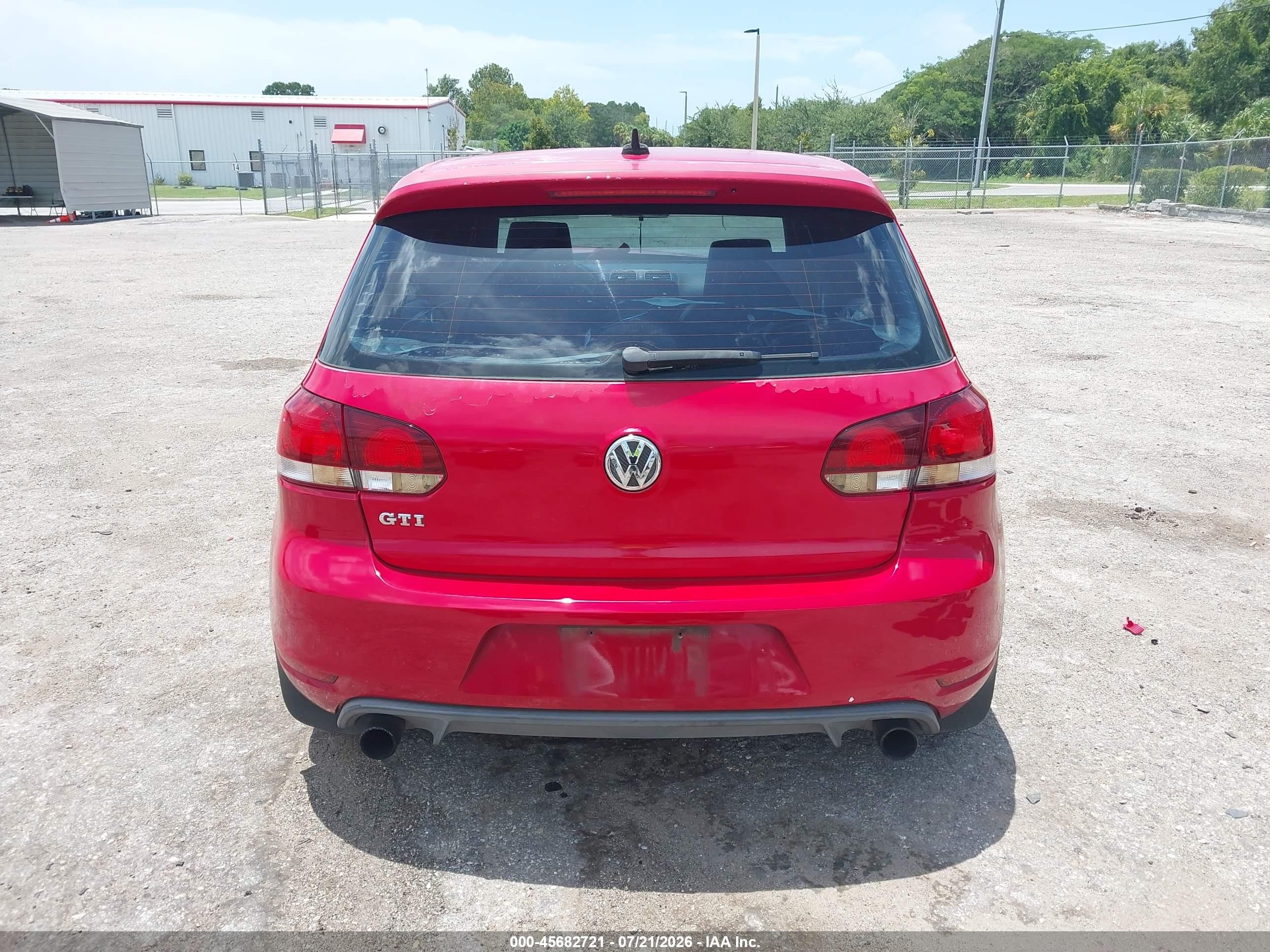 2012 Volkswagen Gti 4-door Autobahn Red vin: WVWHV7AJ0CW023347