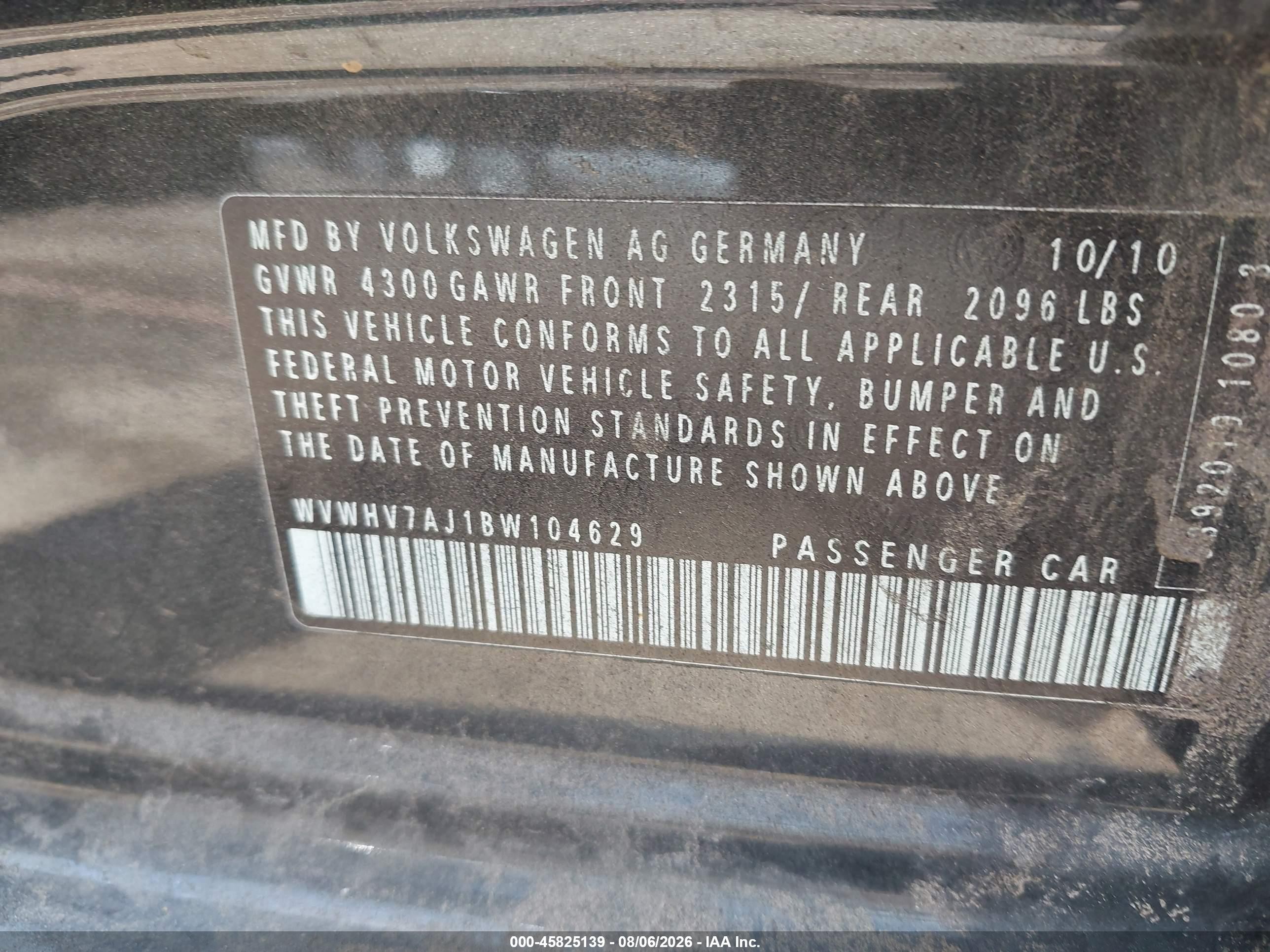 2011 Volkswagen Gti 4-door Gray vin: WVWHV7AJ1BW104629