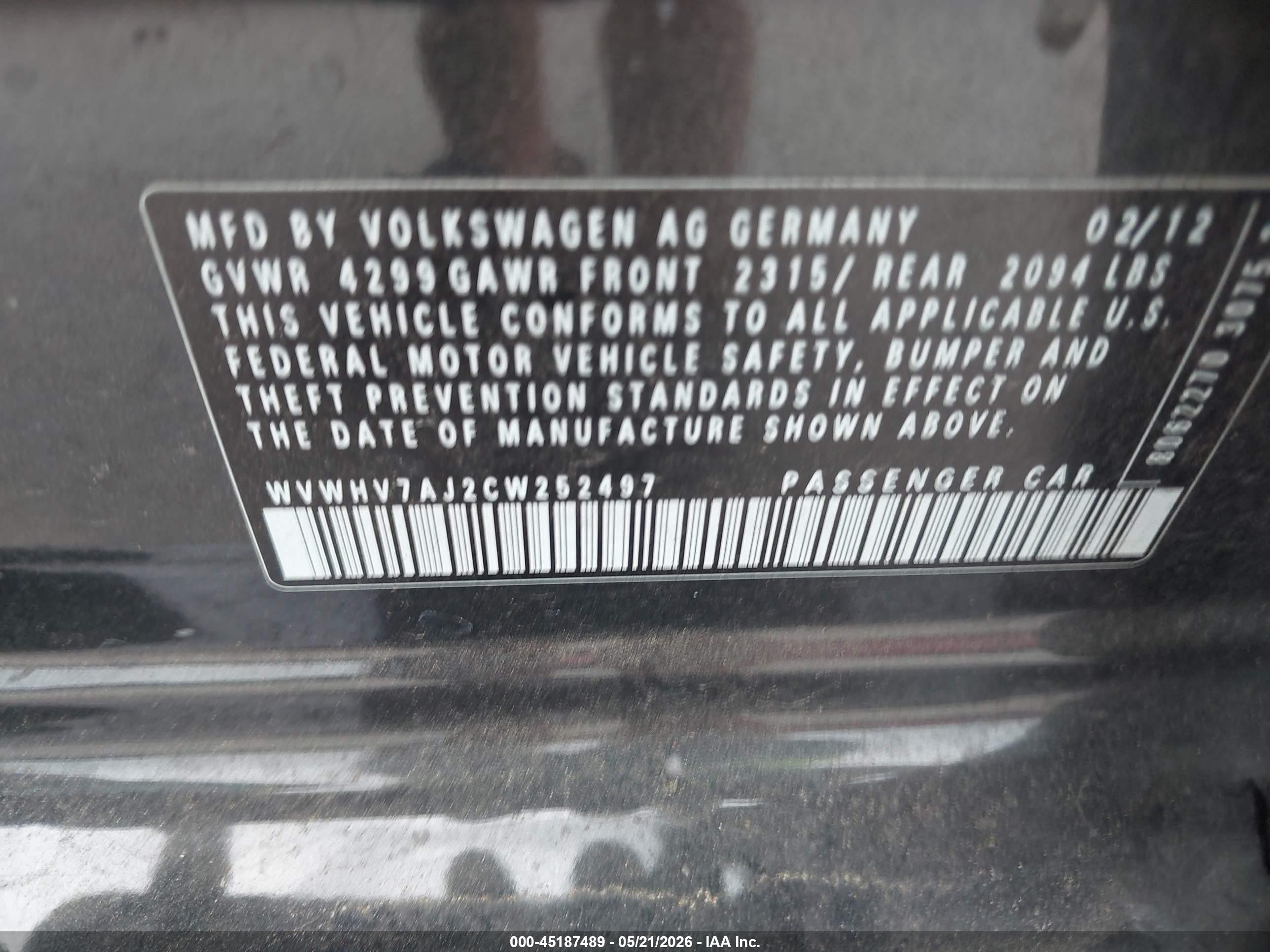 2012 Volkswagen Gti 4-door Серый vin: WVWHV7AJ2CW252497