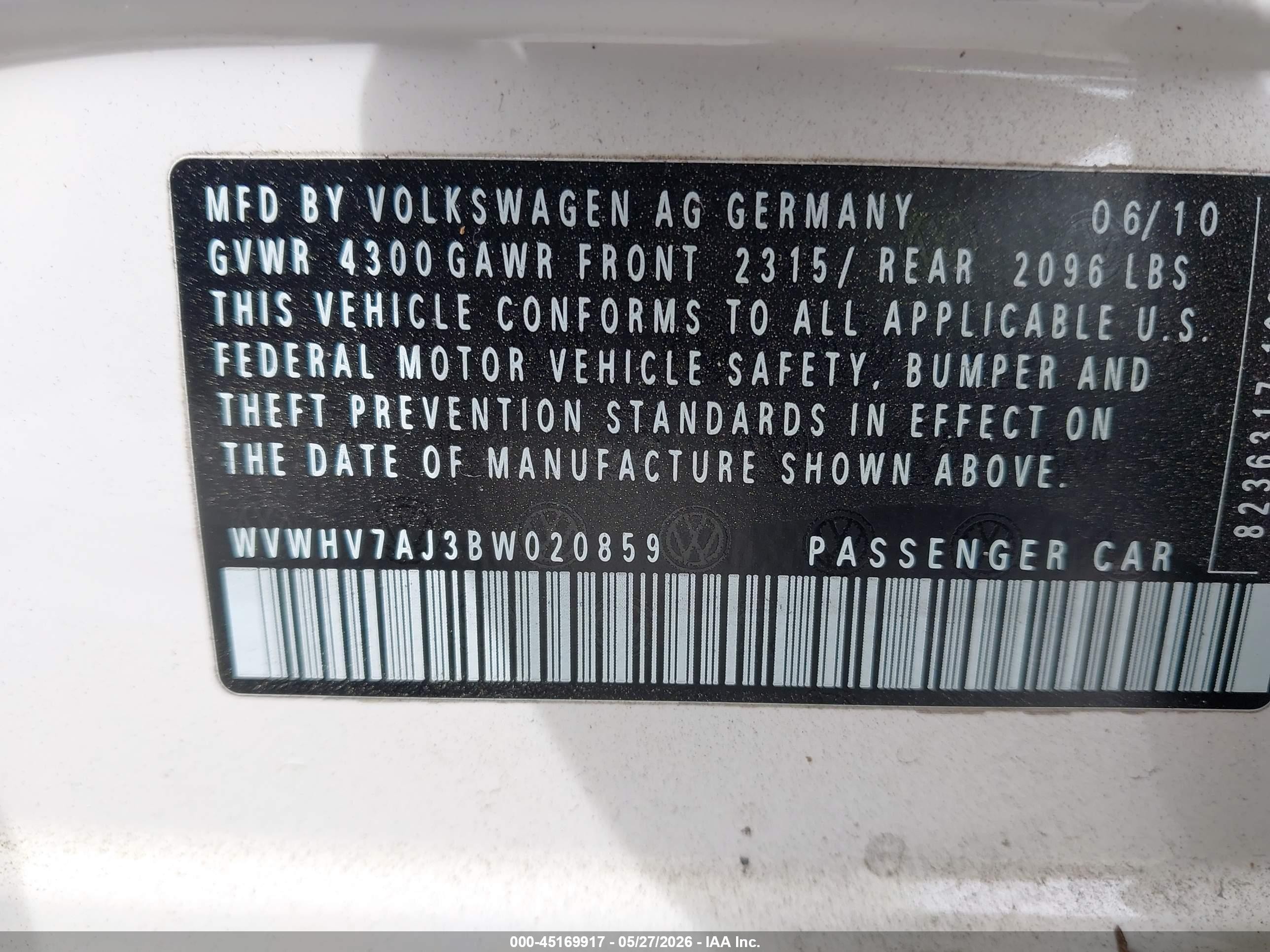 2011 Volkswagen Gti 4-door/4-door Autobahn White vin: WVWHV7AJ3BW020859