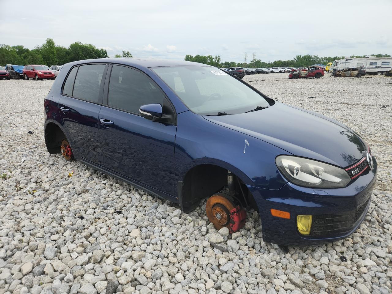 2011 Volkswagen Gti Blue vin: WVWHV7AJ4BW039632 Damage: Right Rear Wheel, Missing, Replacement Required