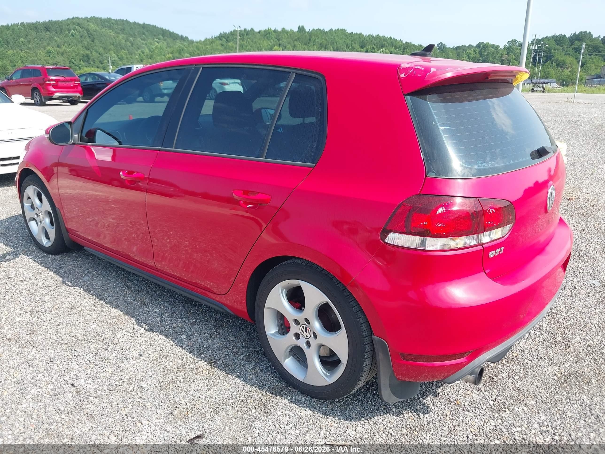 2010 Volkswagen Gti 4-door Red vin: WVWHV7AJ6AW303108