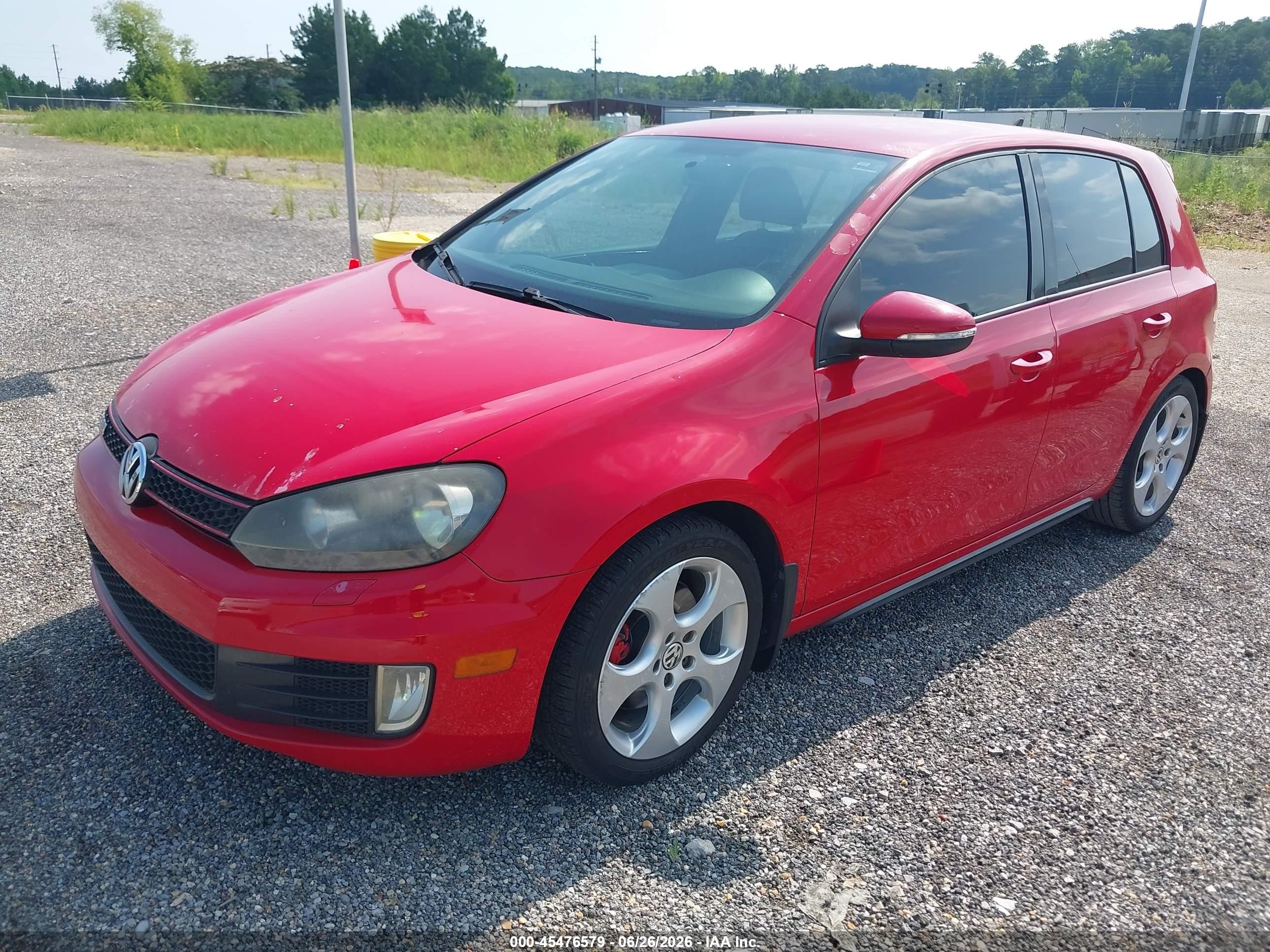 2010 Volkswagen Gti 4-door Red vin: WVWHV7AJ6AW303108
