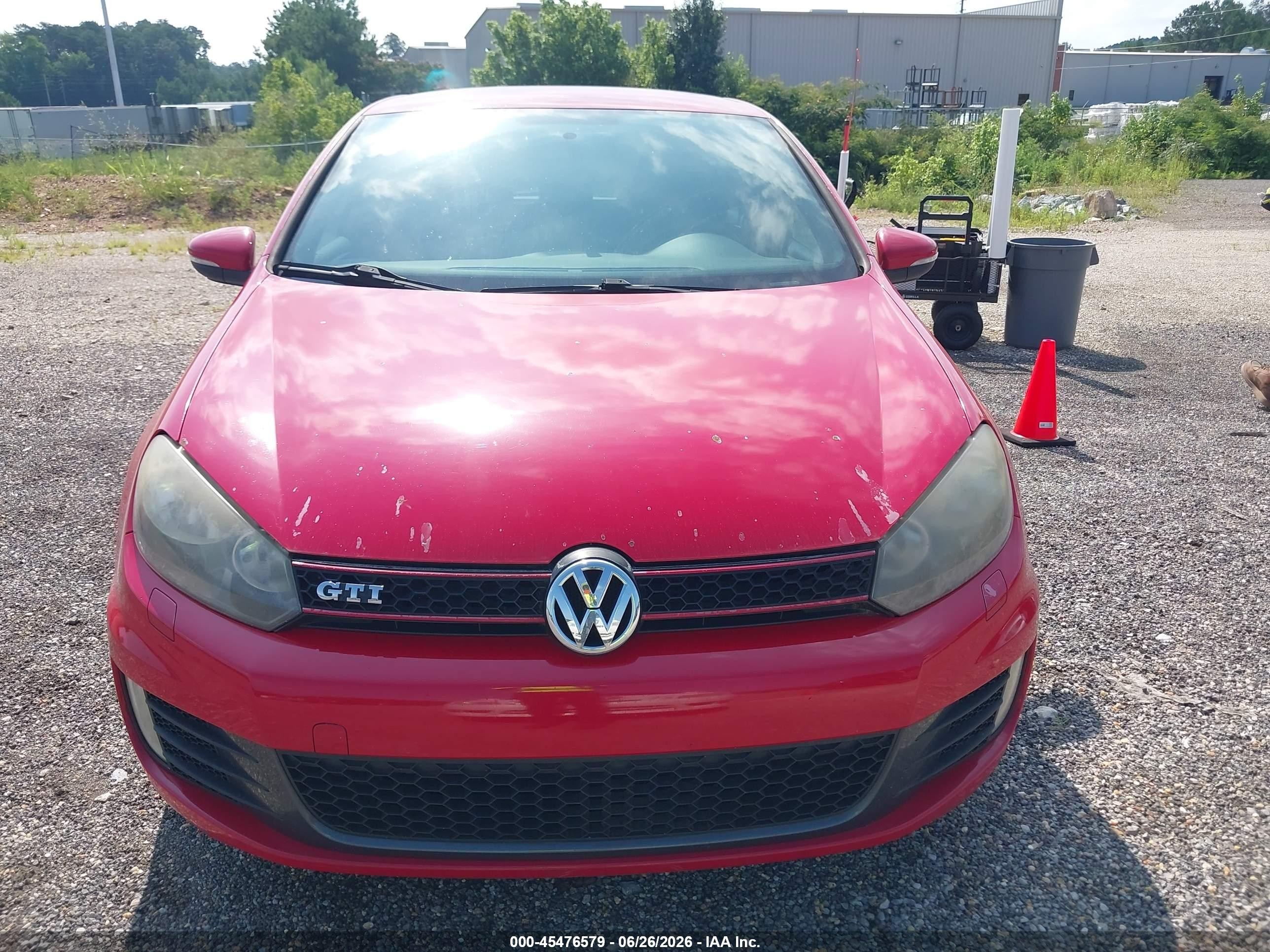 2010 Volkswagen Gti 4-door Red vin: WVWHV7AJ6AW303108