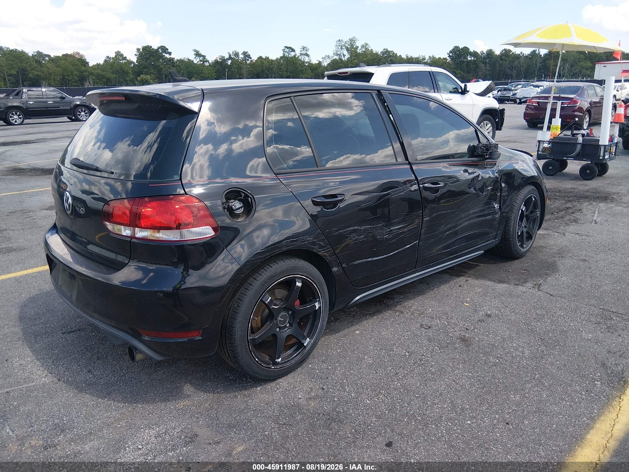 2012 Volkswagen Gti 4-door Black vin: WVWHV7AJ6CW257296