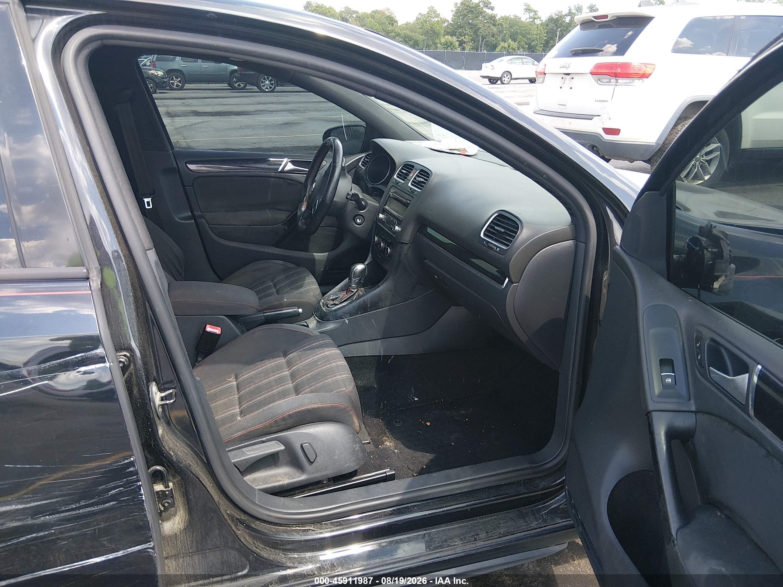2012 Volkswagen Gti 4-door Black vin: WVWHV7AJ6CW257296