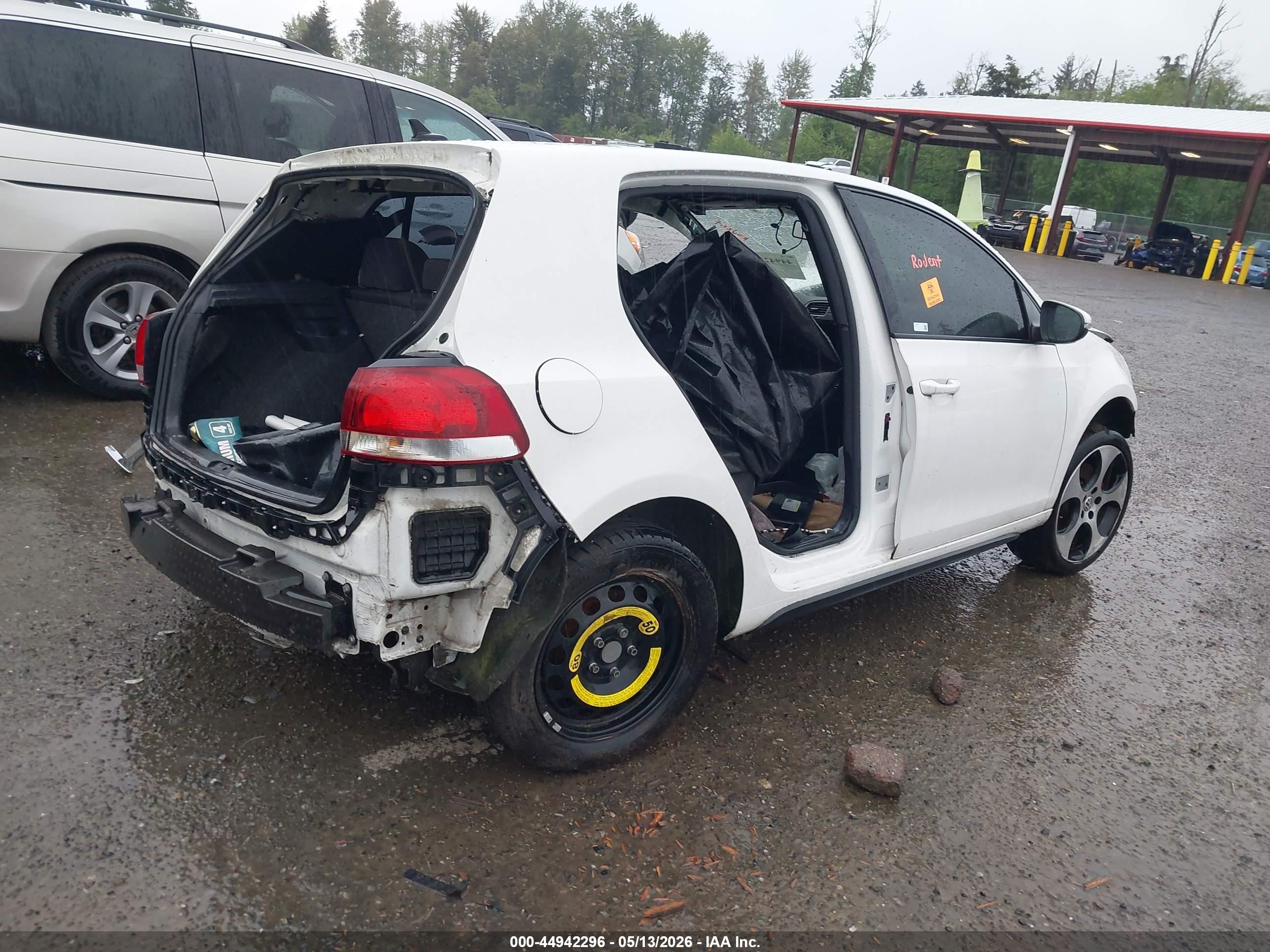 2012 Volkswagen Gti 4-door White vin: WVWHV7AJ6CW267603