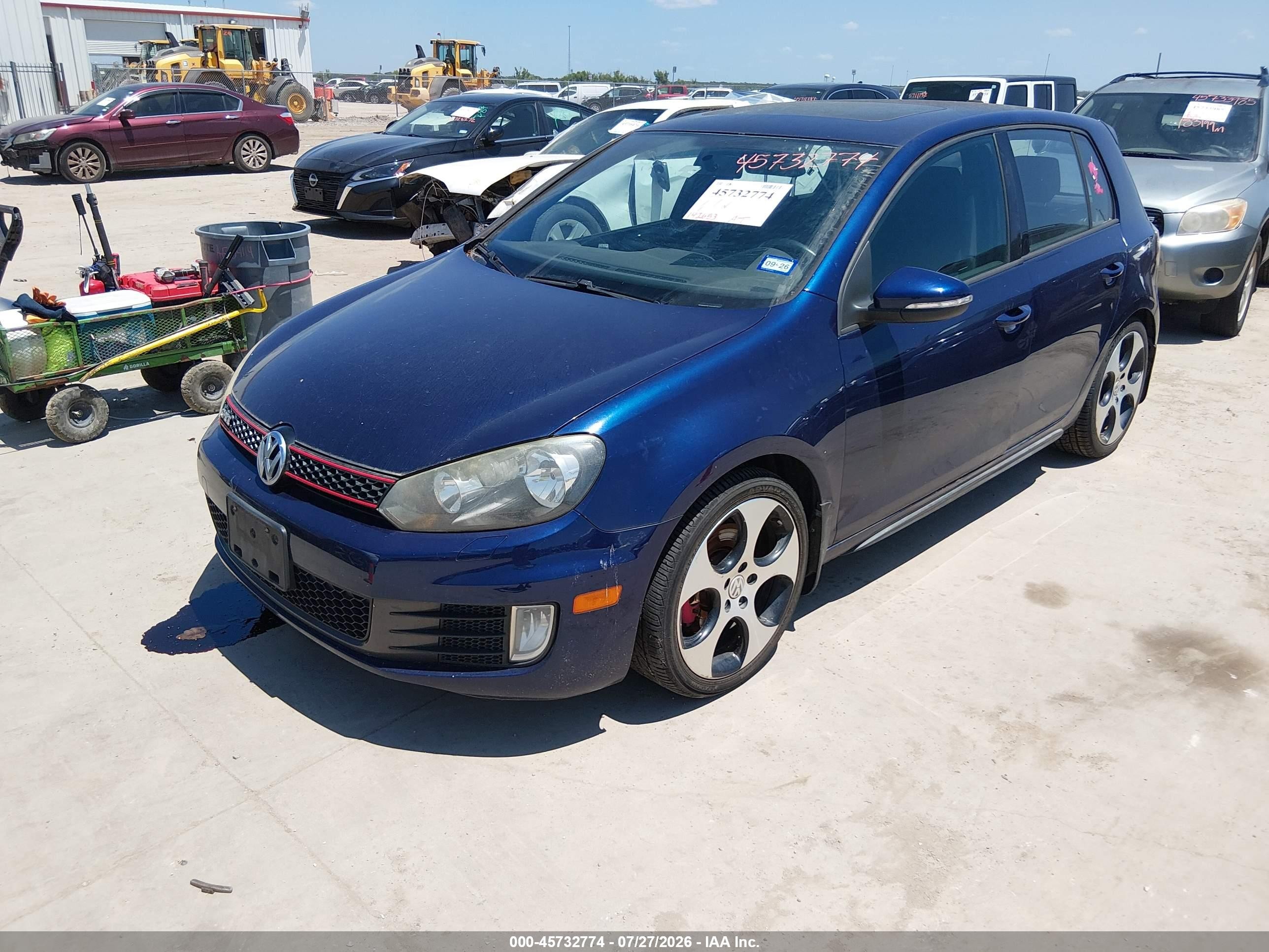 2012 Volkswagen Gti 4-door Blue vin: WVWHV7AJ7CW341661
