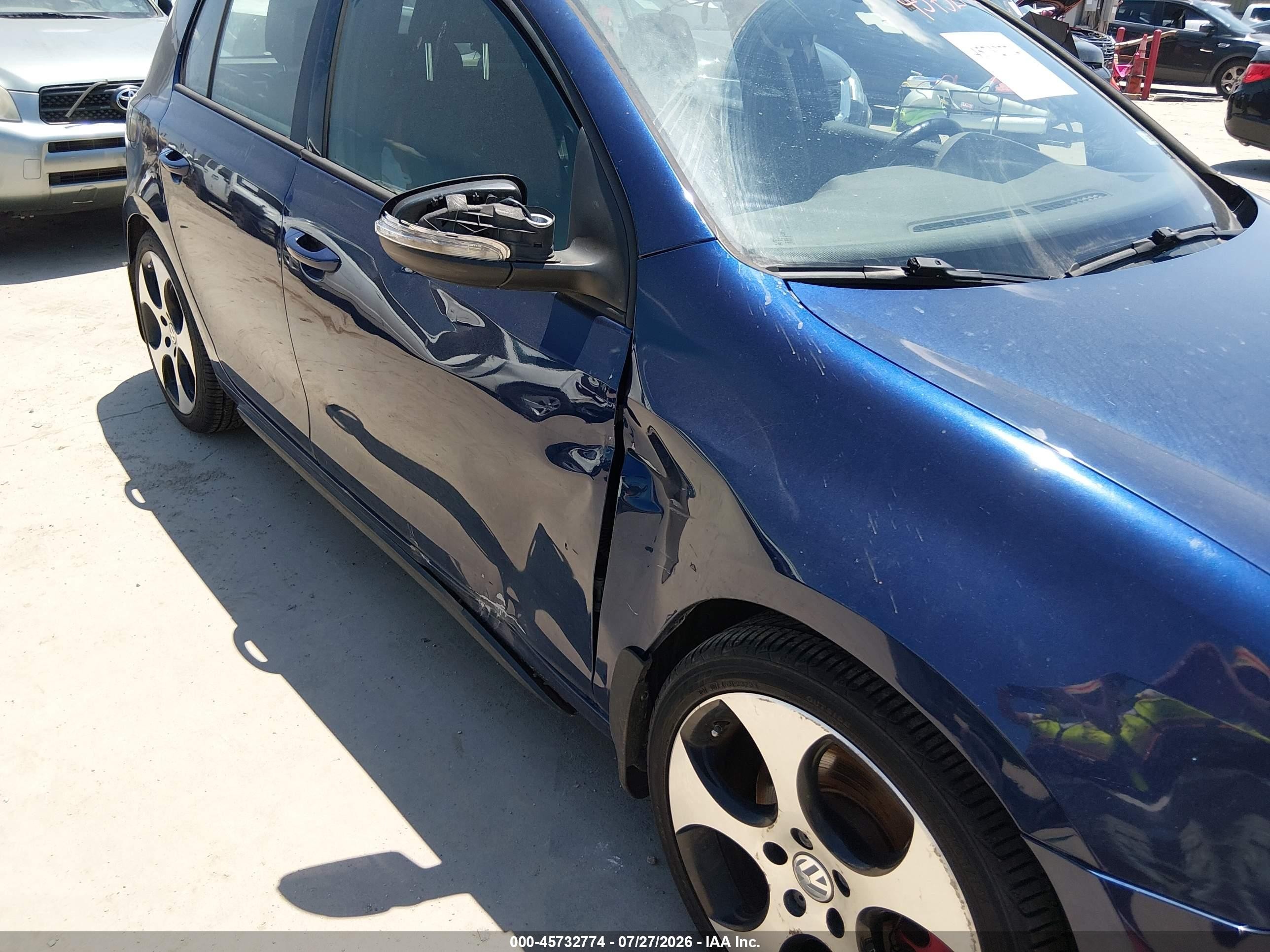 2012 Volkswagen Gti 4-door Blue vin: WVWHV7AJ7CW341661