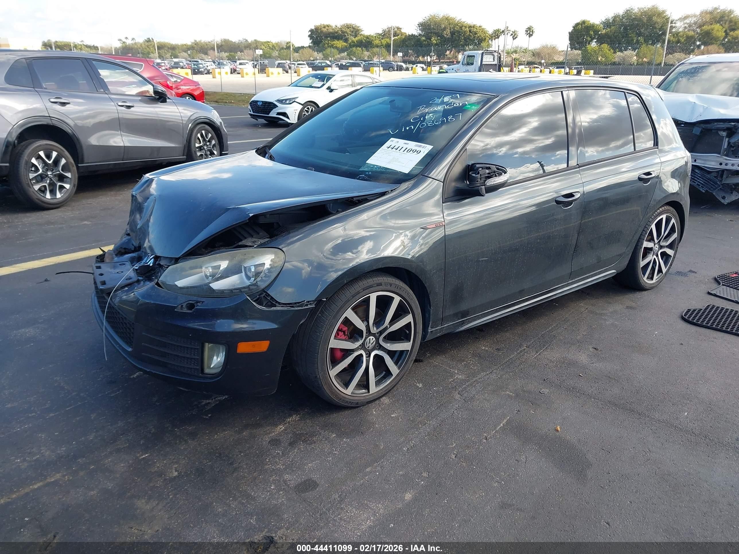 2013 Volkswagen Gti 4-door Autobahn Gray vin: WVWHV7AJ8DW086987