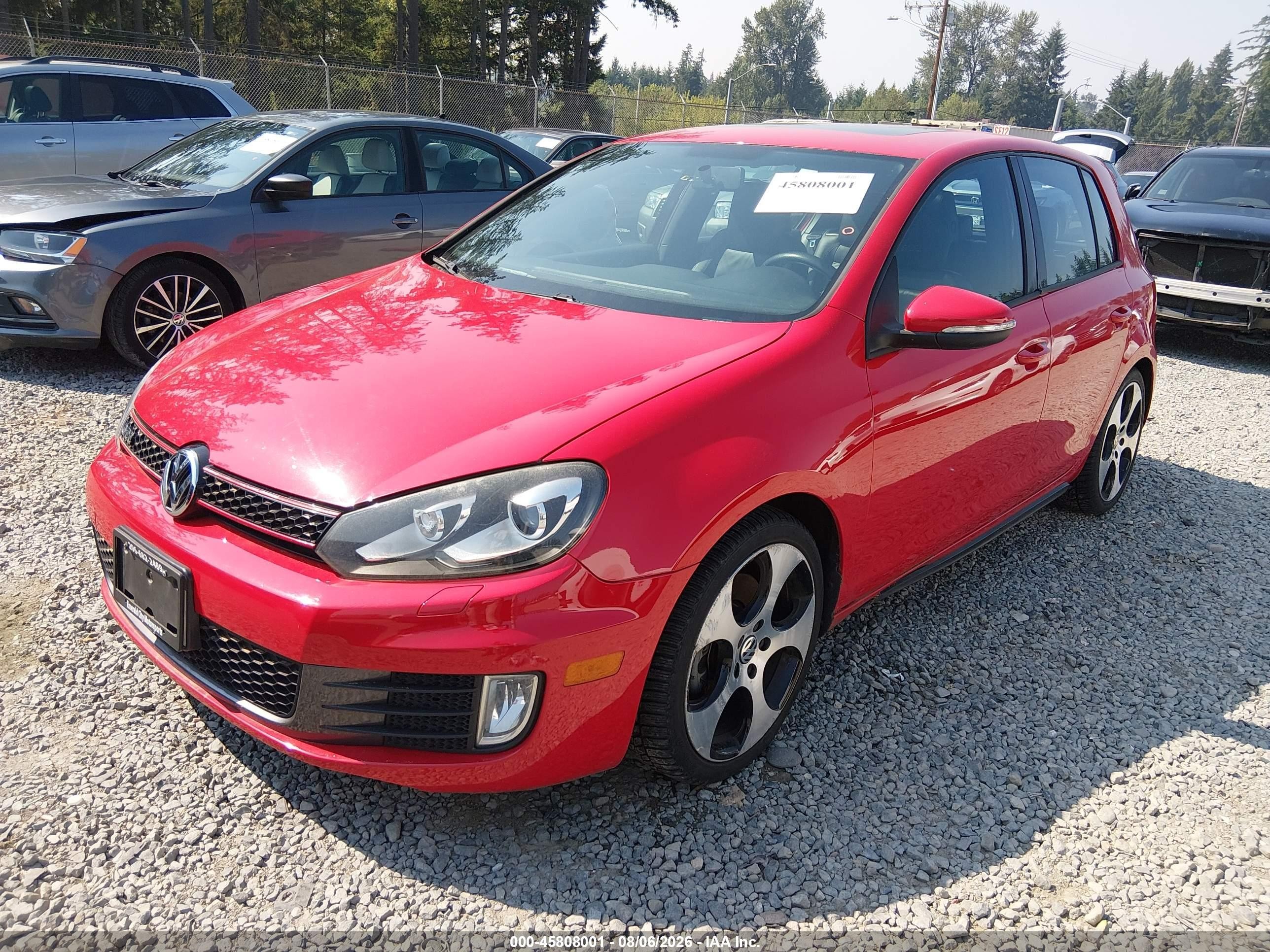 2010 Volkswagen Gti 4-door Red vin: WVWHV7AJ9AW086878