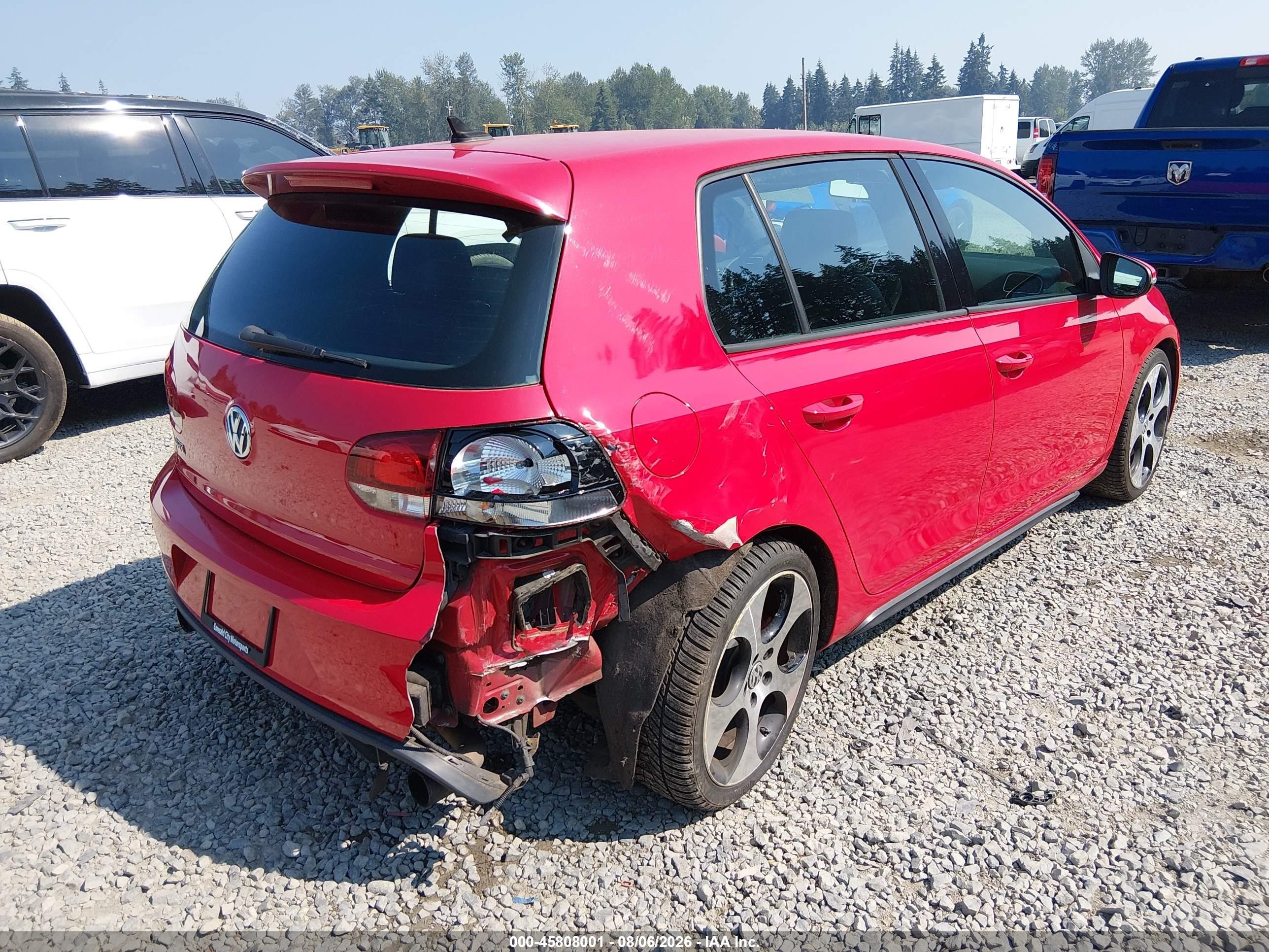 2010 Volkswagen Gti 4-door Red vin: WVWHV7AJ9AW086878