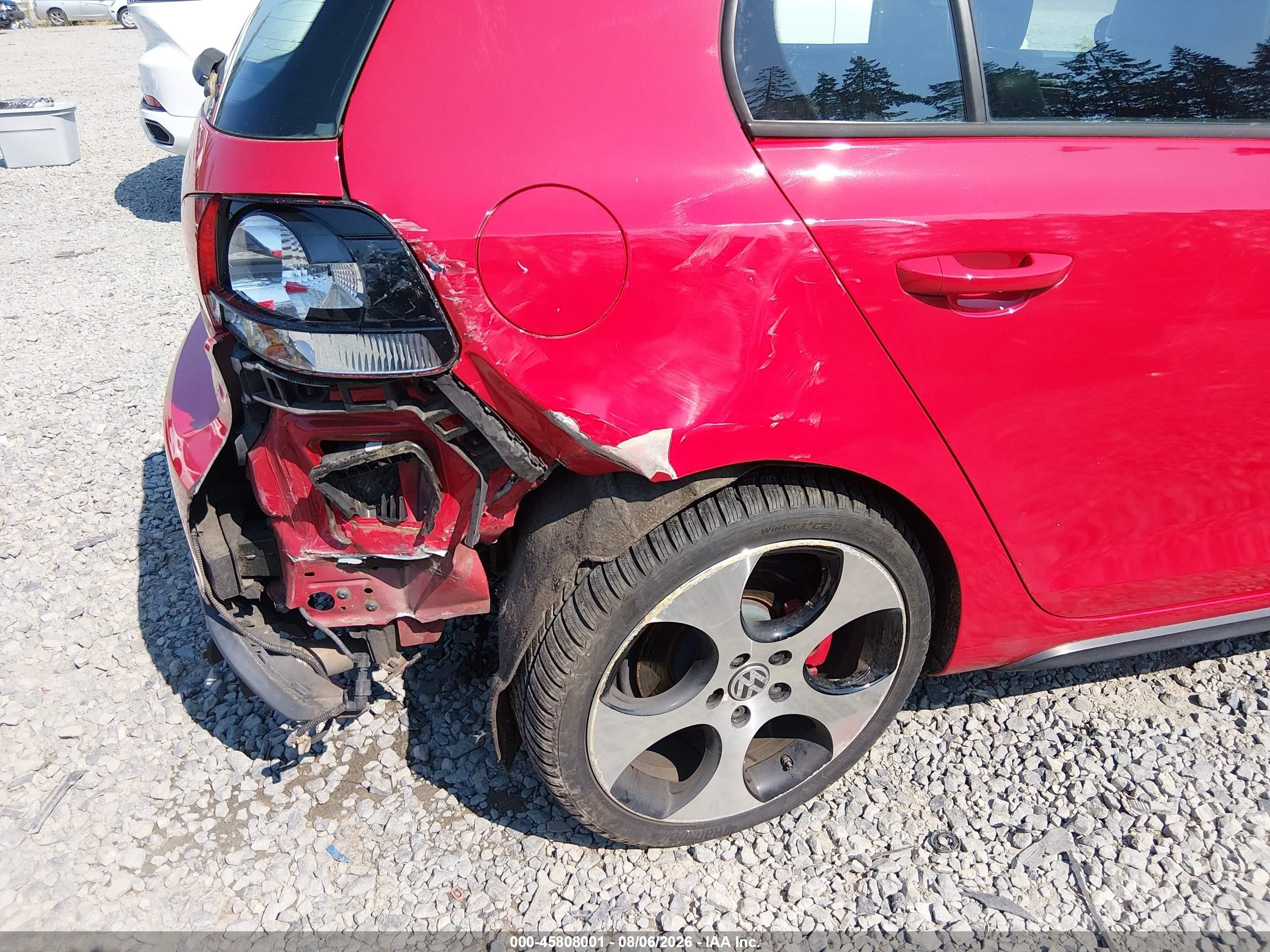 2010 Volkswagen Gti 4-door Red vin: WVWHV7AJ9AW086878