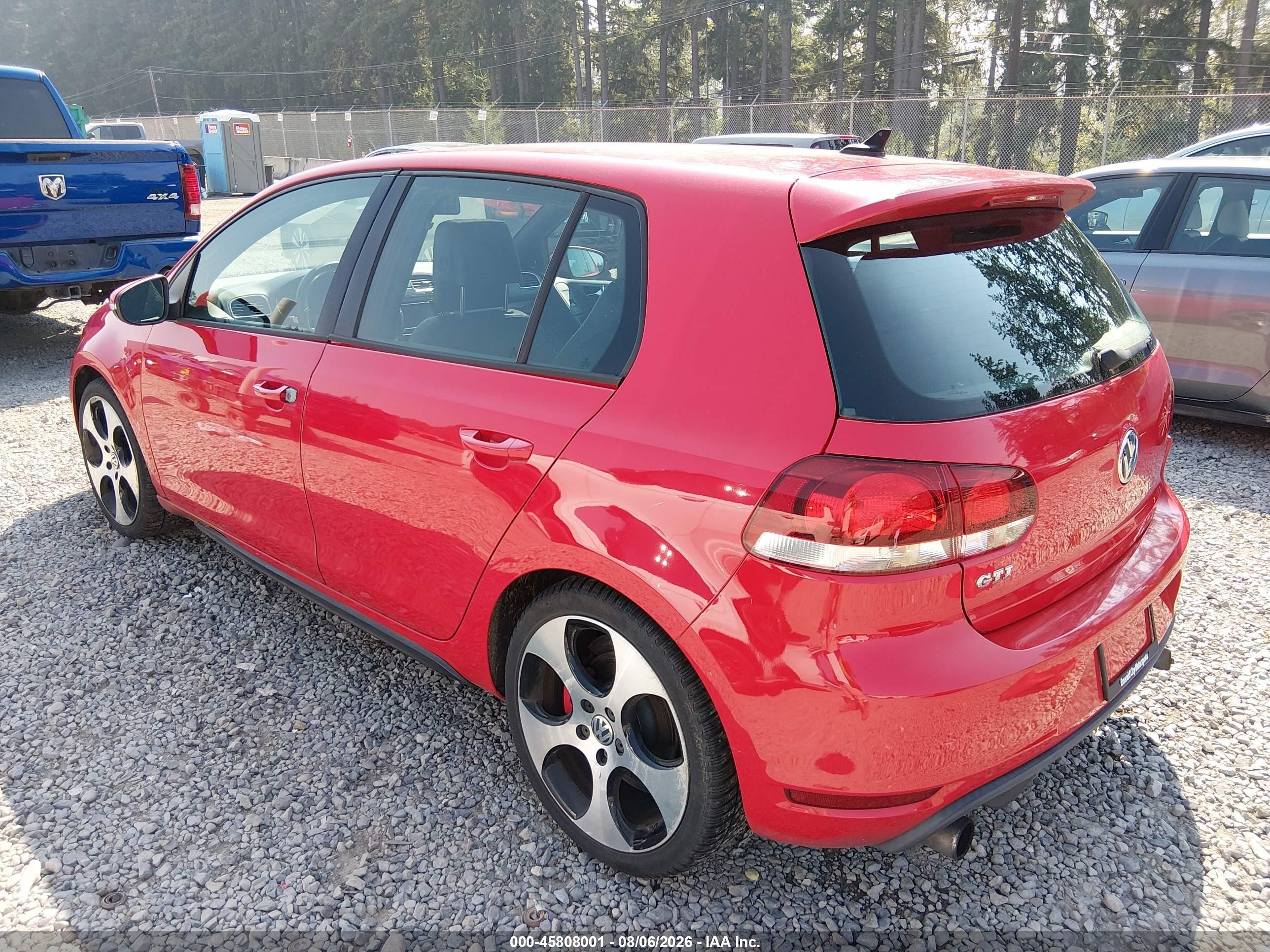 2010 Volkswagen Gti 4-door Red vin: WVWHV7AJ9AW086878