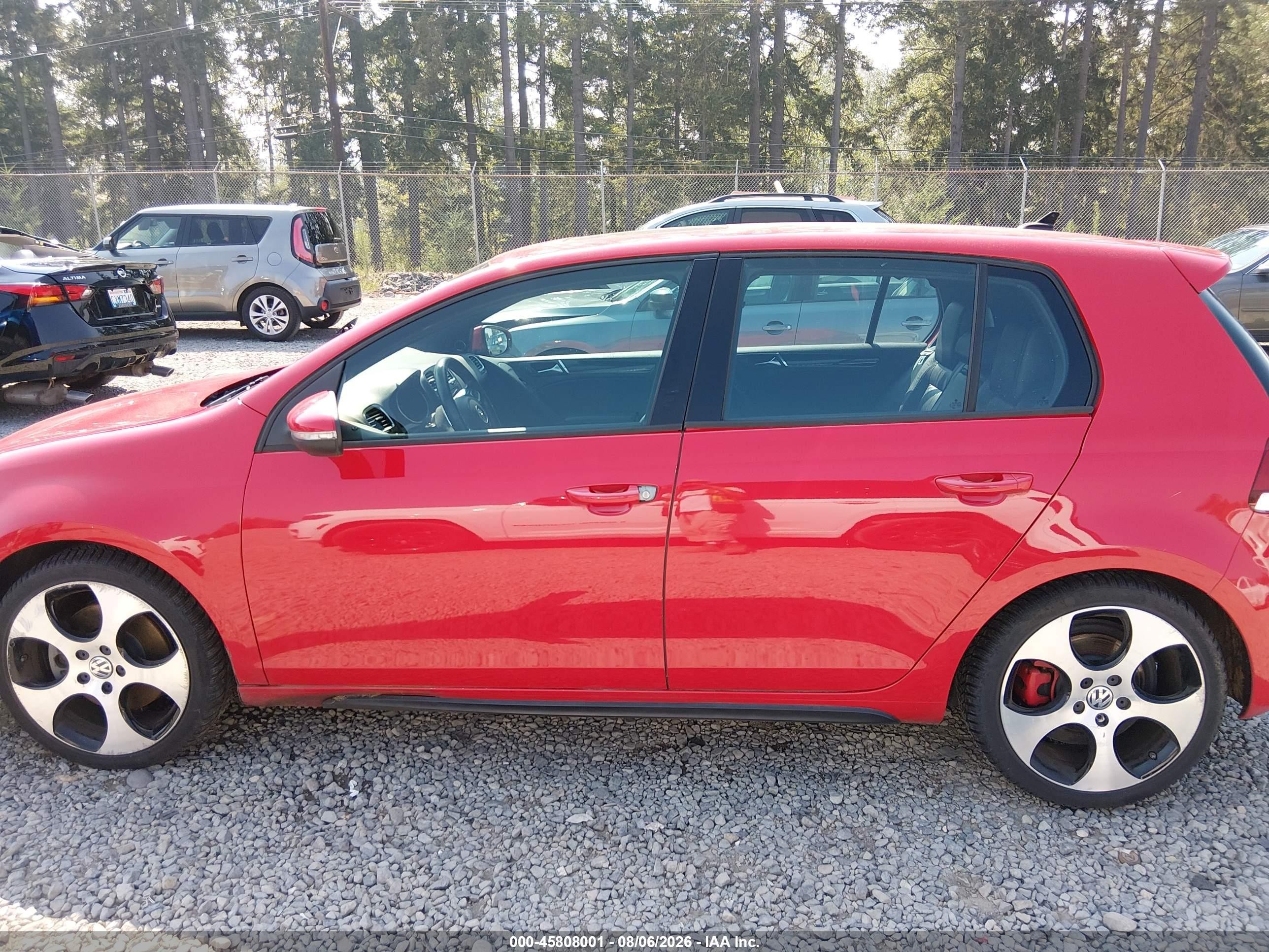2010 Volkswagen Gti 4-door Red vin: WVWHV7AJ9AW086878