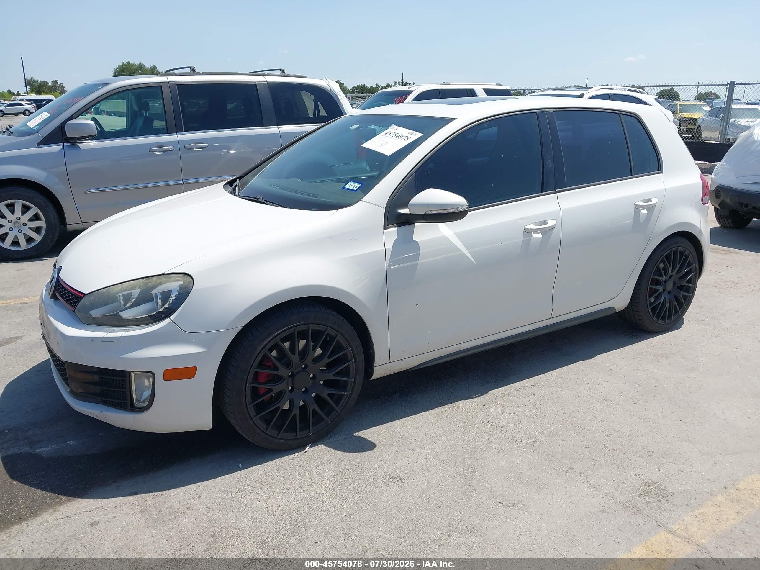 2013 Volkswagen Gti 4-door White vin: WVWHV7AJ9DW116126