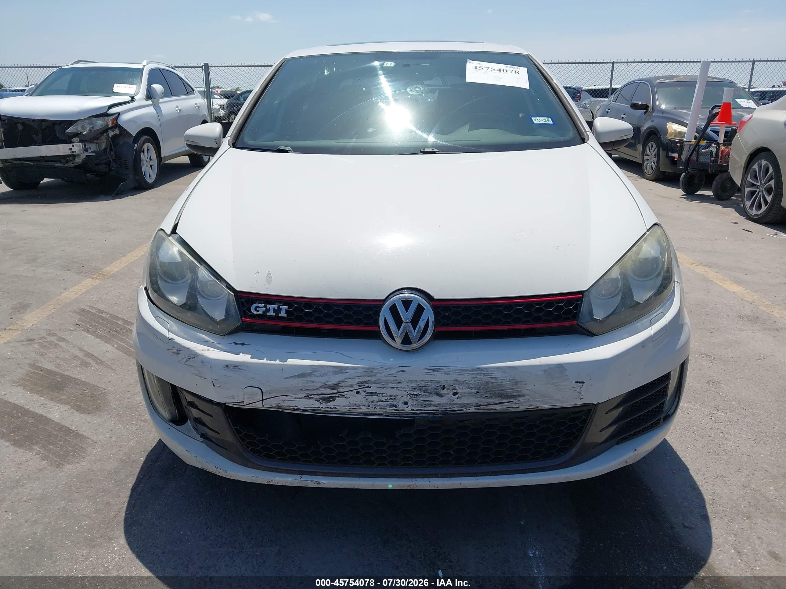 2013 Volkswagen Gti 4-door White vin: WVWHV7AJ9DW116126