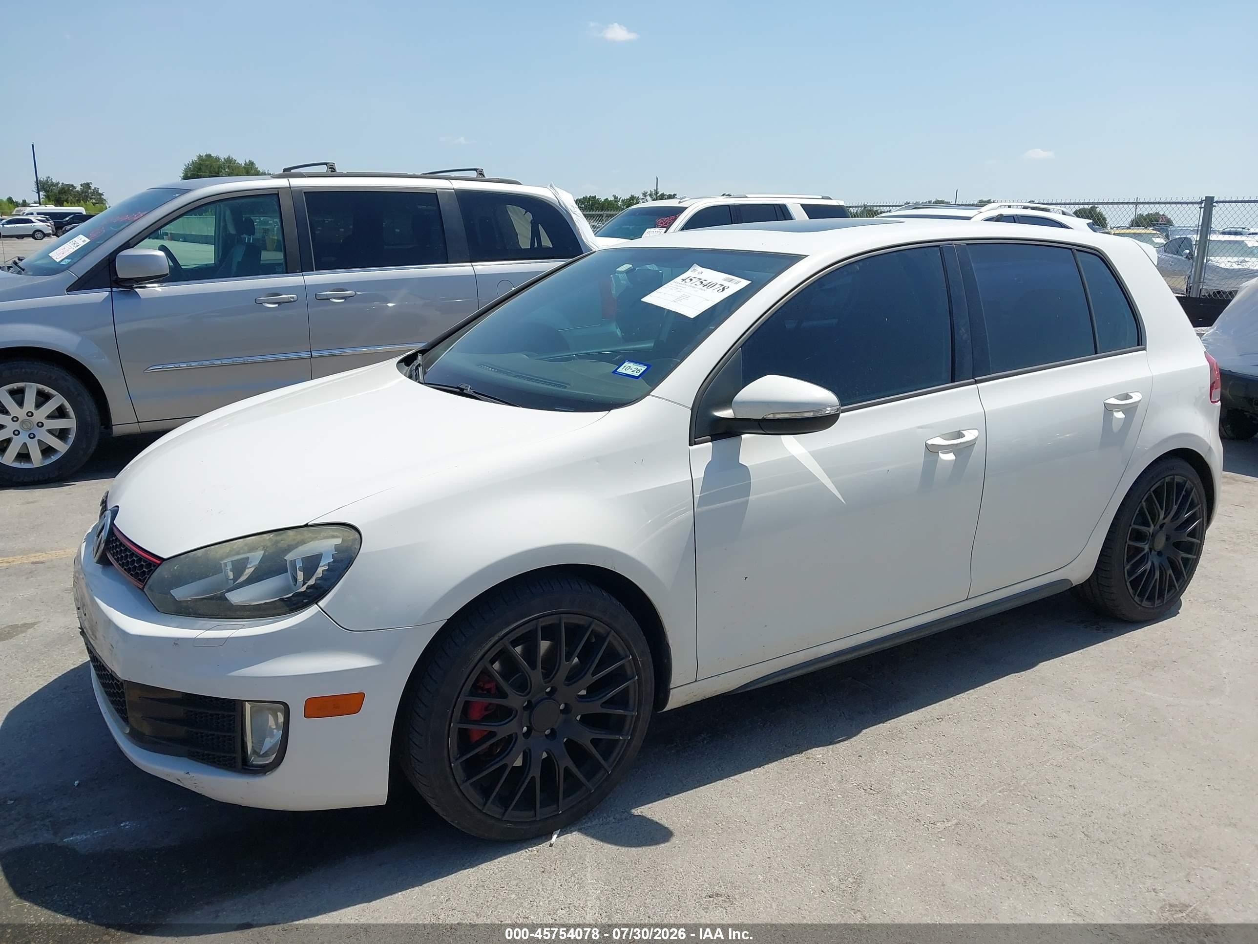 2013 Volkswagen Gti 4-door White vin: WVWHV7AJ9DW116126