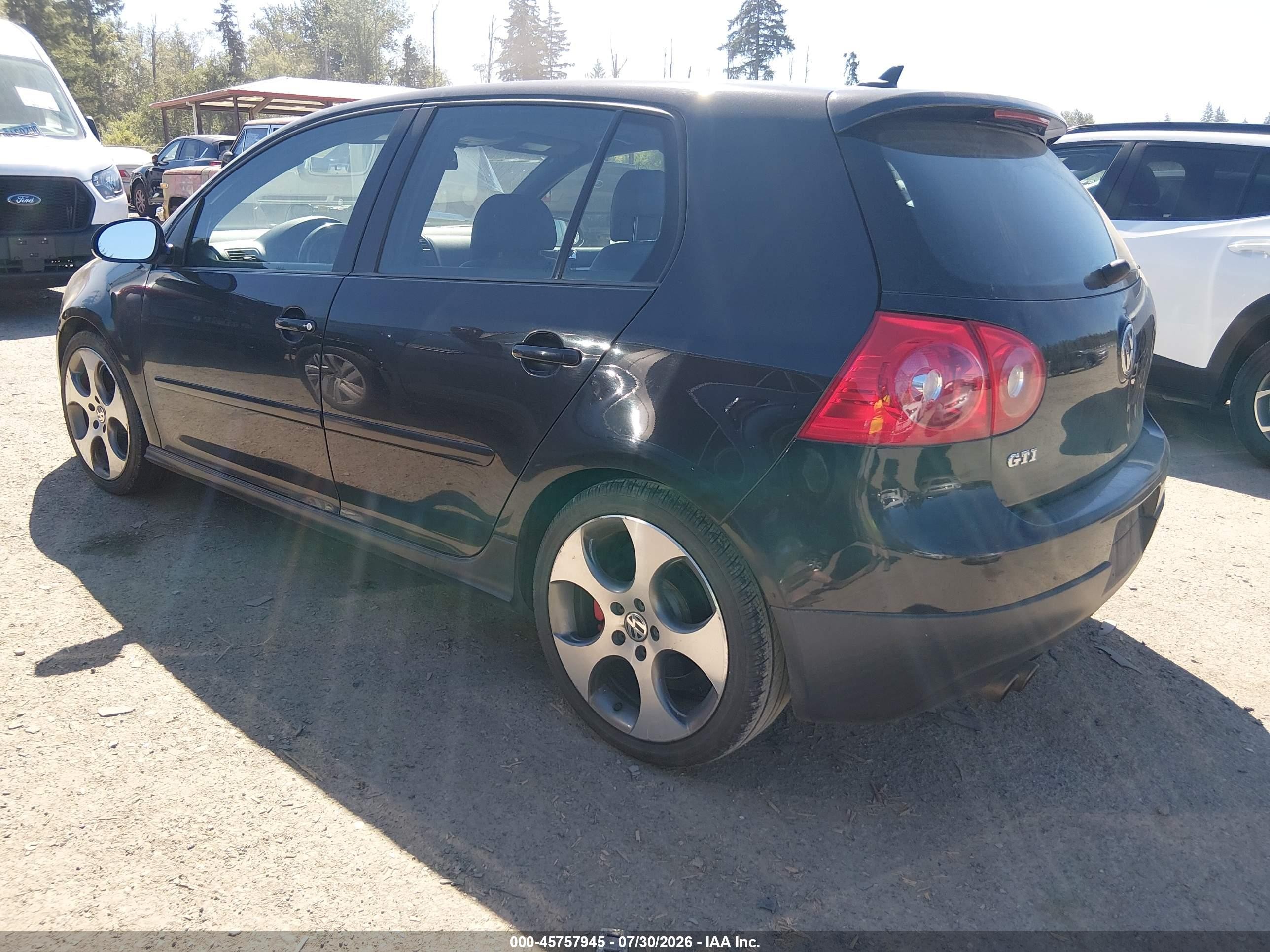 2009 Volkswagen Gti 4-door Черный vin: WVWHV91K99W132824