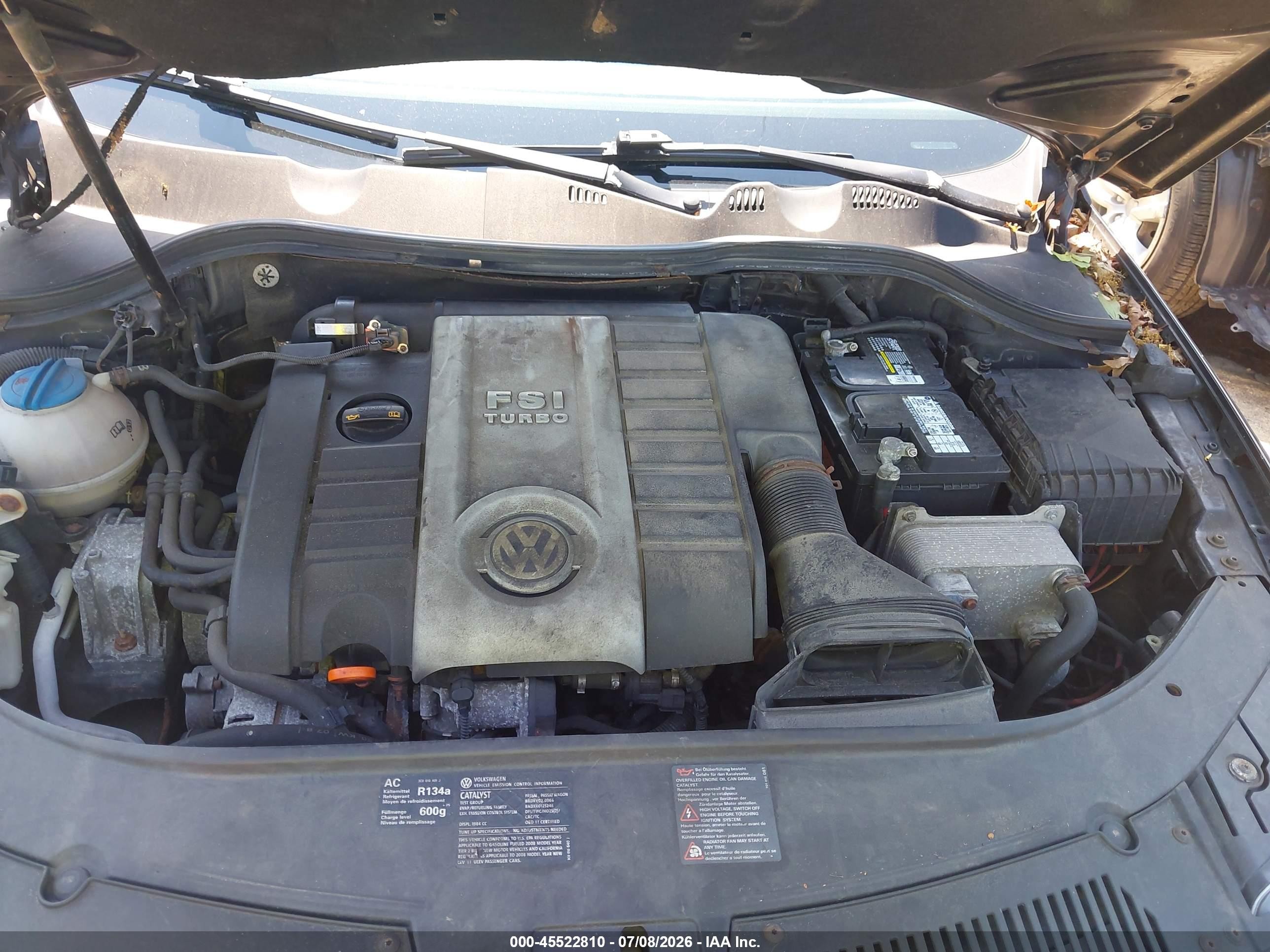 2008 Volkswagen Passat Turbo Black vin: WVWJK73C48E180000
