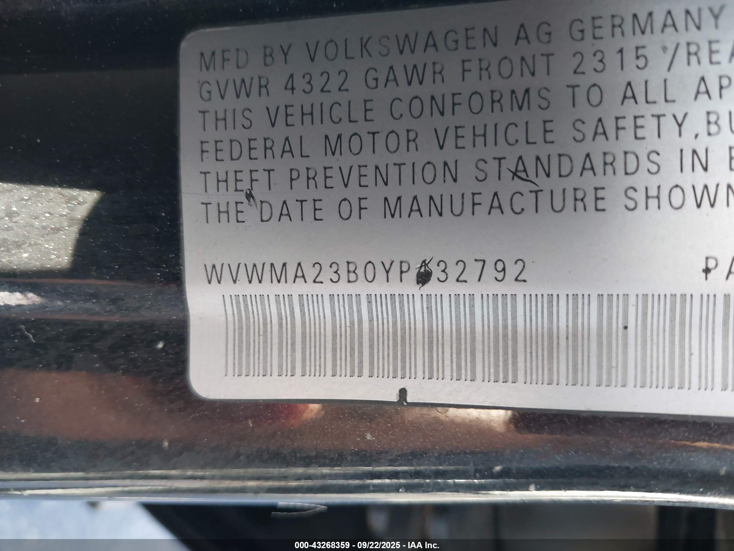 2000 Volkswagen Passat Gls Черный vin: WVWMA23B0YP432792