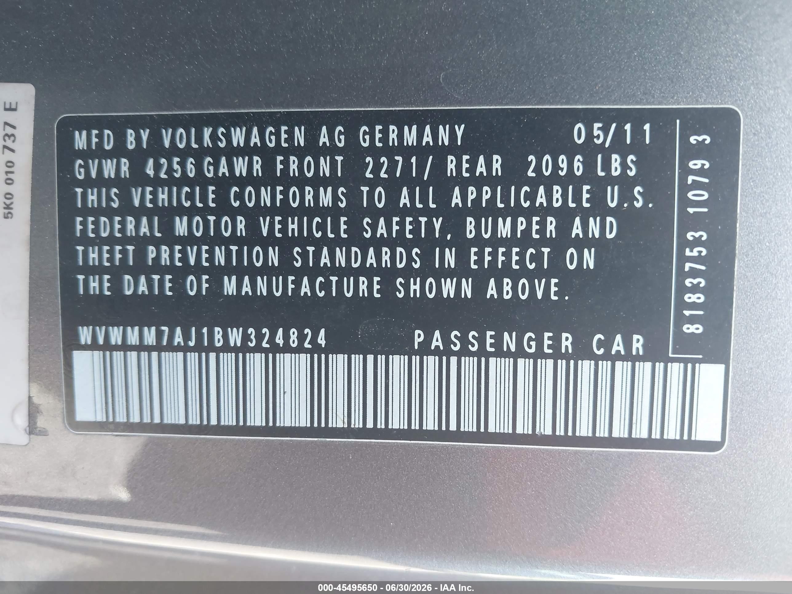 2011 Volkswagen Golf Tdi 2-door Gray vin: WVWMM7AJ1BW324824