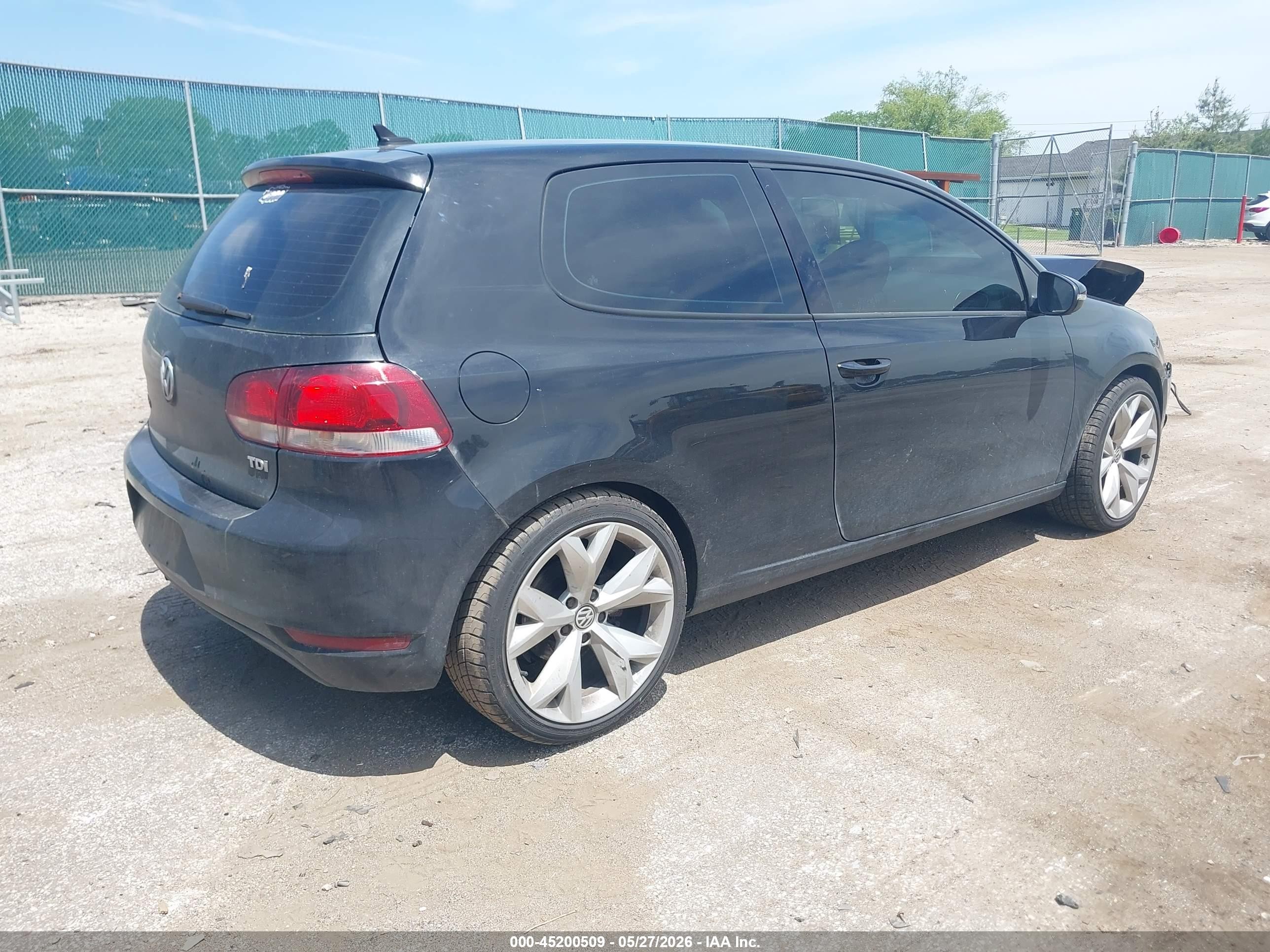 2012 Volkswagen Golf Tdi 2-door Black vin: WVWMM7AJ6CW355102