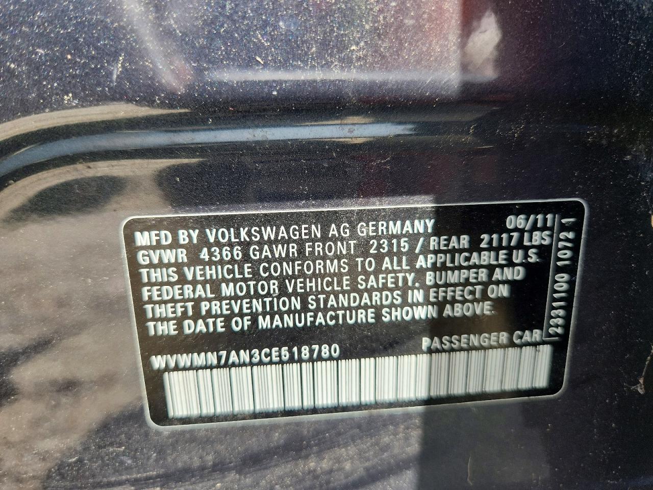 2012 Volkswagen Cc Sport Gray vin: WVWMN7AN3CE518780