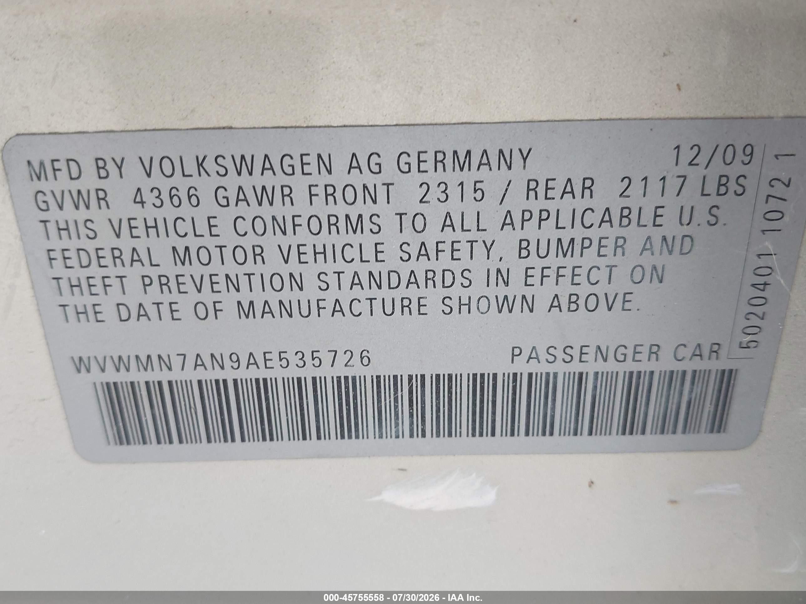 2010 Volkswagen Cc Sport Silver vin: WVWMN7AN9AE535726